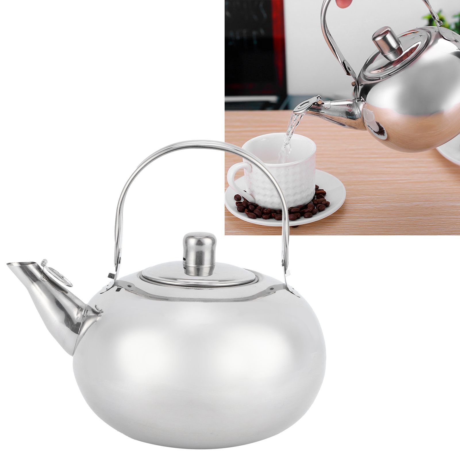 Outdoor 304 Stainless Steel Teapot Portable Water Tea Kettle with Leaf Filter view 10