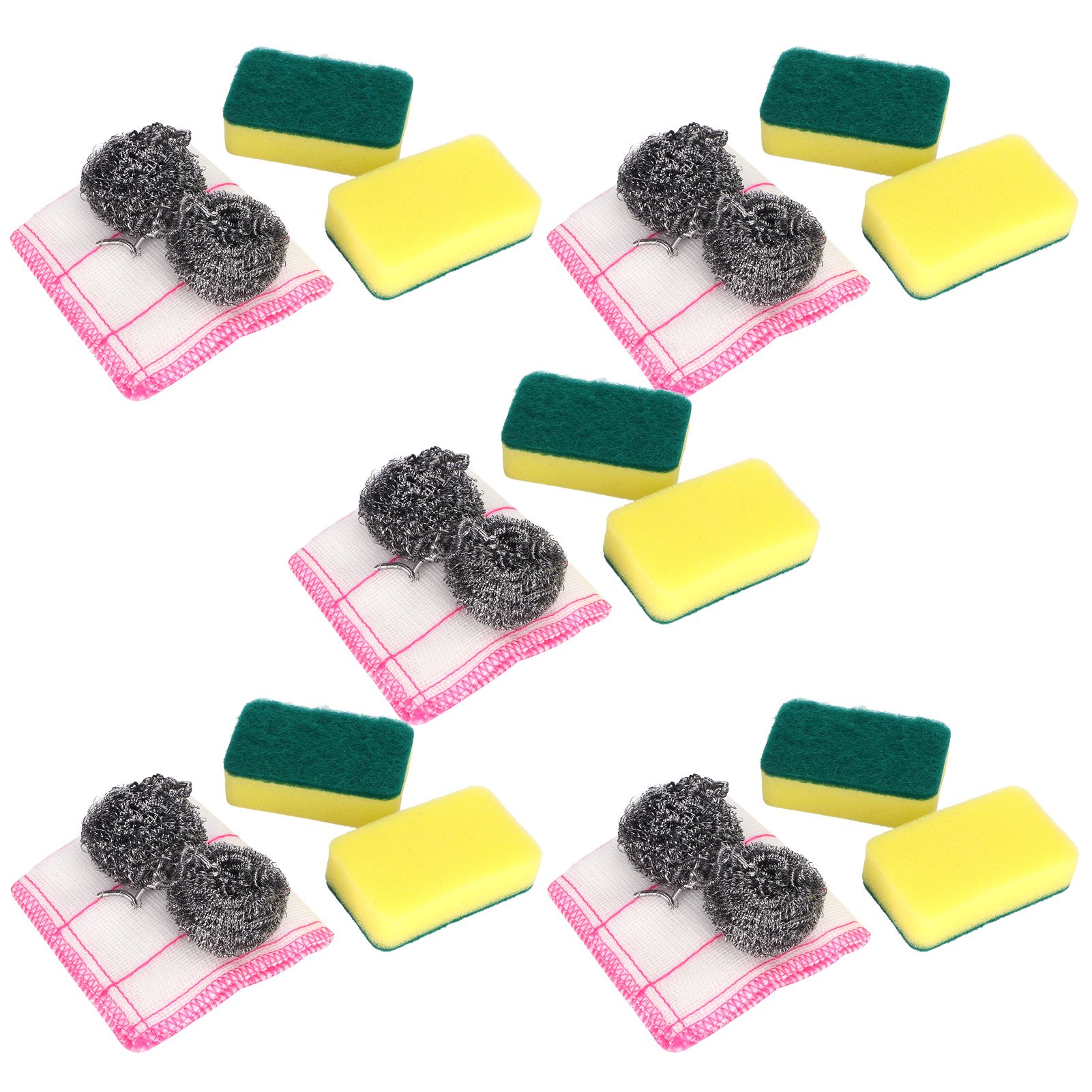 5 Sets Steel Wire Ball Dishwashing Sponge Dish Towel Multifunctional Kitchen view 6