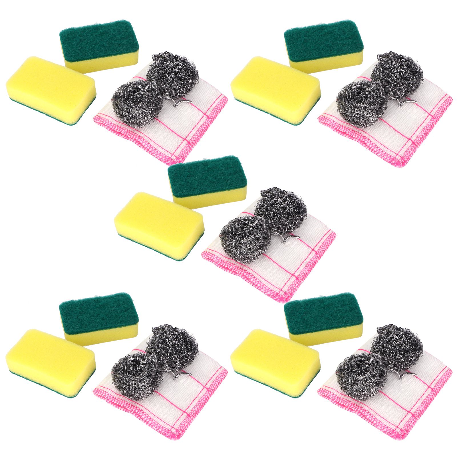 5 Sets Steel Wire Ball Dishwashing Sponge Dish Towel Multifunctional Kitchen view 8