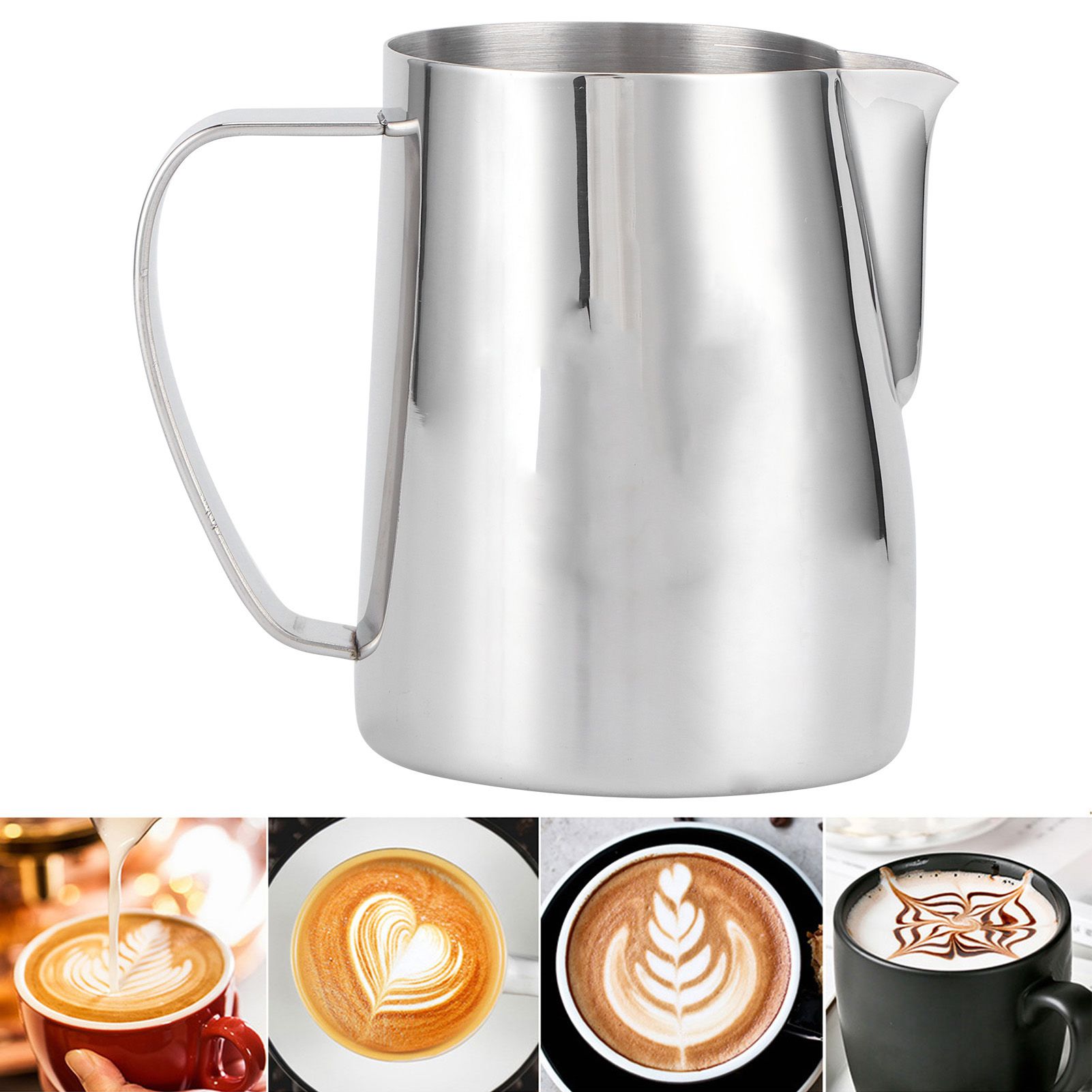 600ml Coffee Pitcher 304 Stainless Steel Latte Art Frothing Cup Coffee view 9