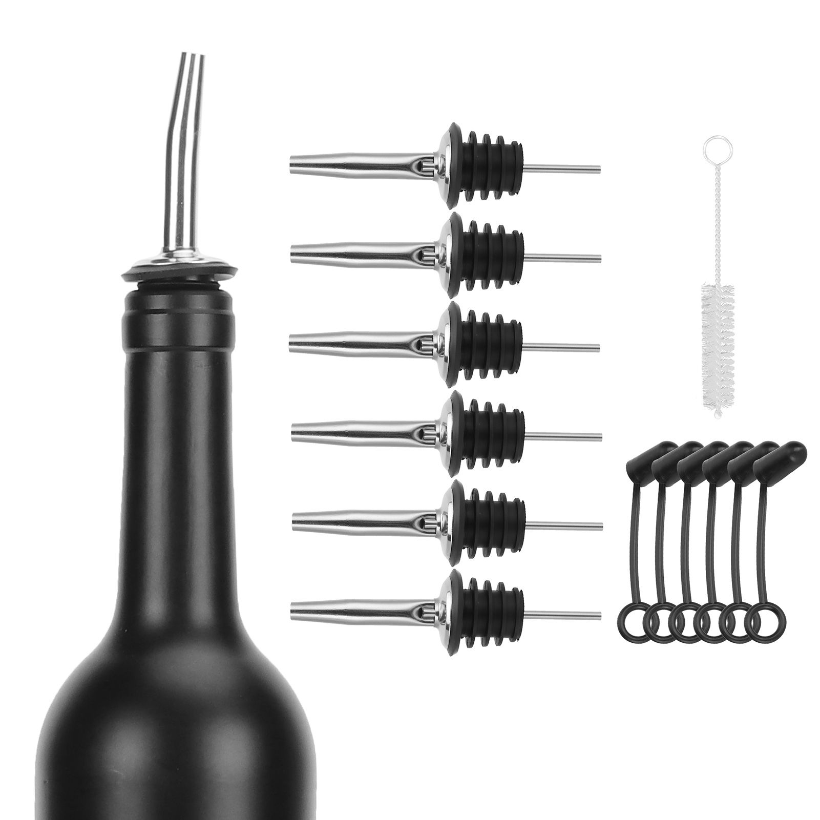 304 Stainless Steel Wine Bottle Spout Stopper Liquor Dispenser Pourer Cap view 9