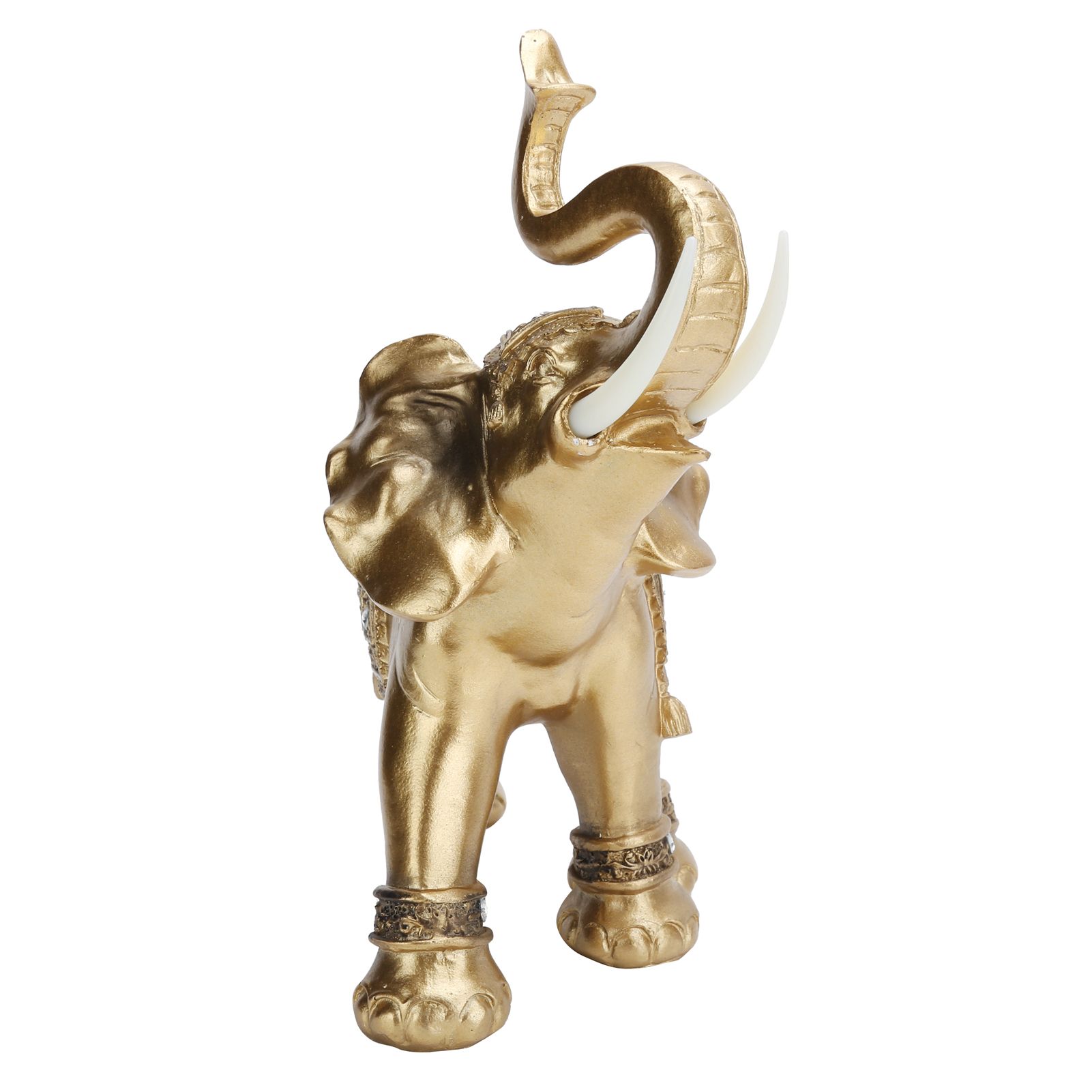 Golden Elephant Statue Figurine Sculpture Decoration Home Bar Office Craft view 3