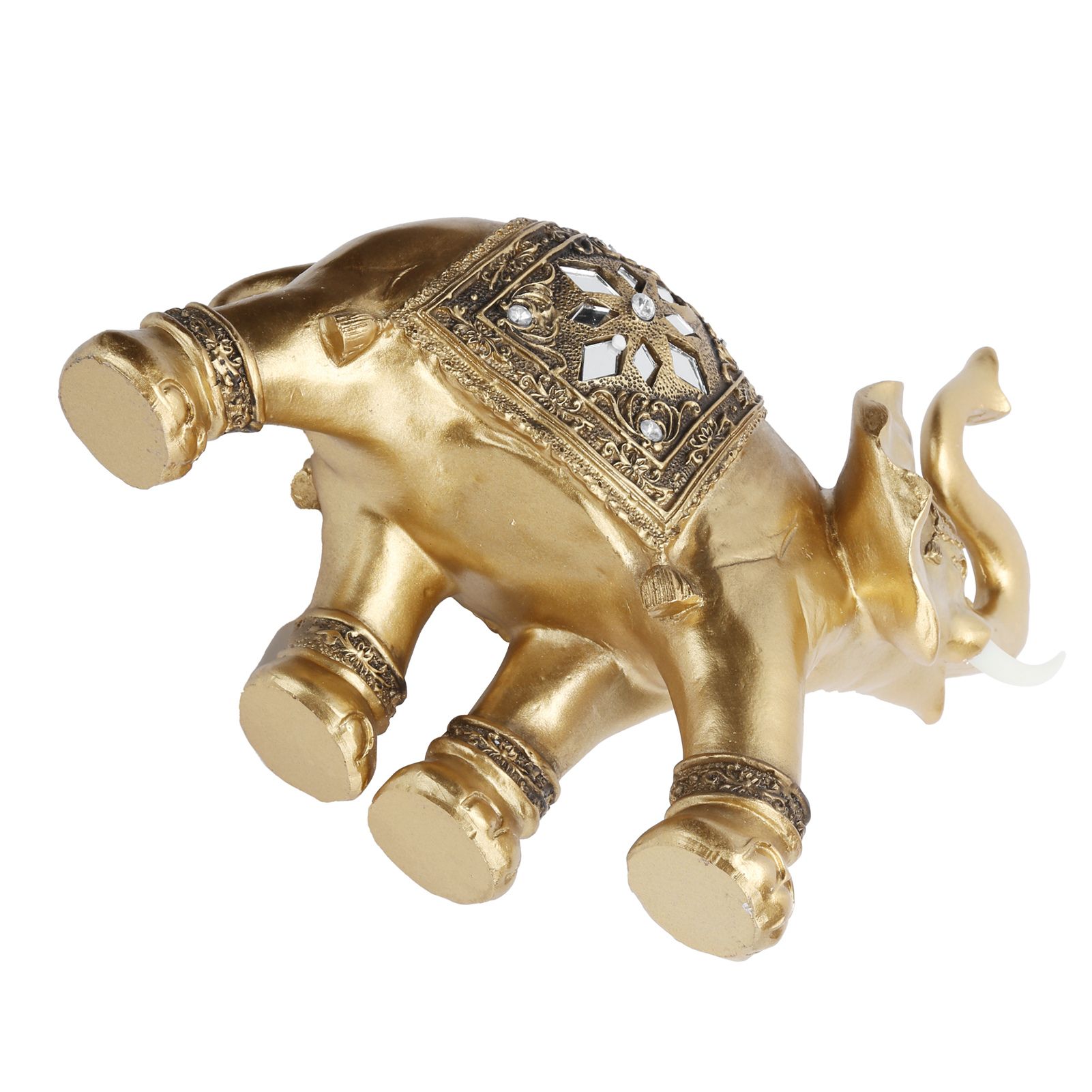 Golden Elephant Statue Figurine Sculpture Decoration Home Bar Office Craft view 6