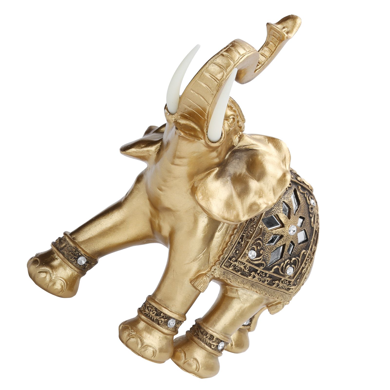 Golden Elephant Statue Figurine Sculpture Decoration Home Bar Office Craft view 7