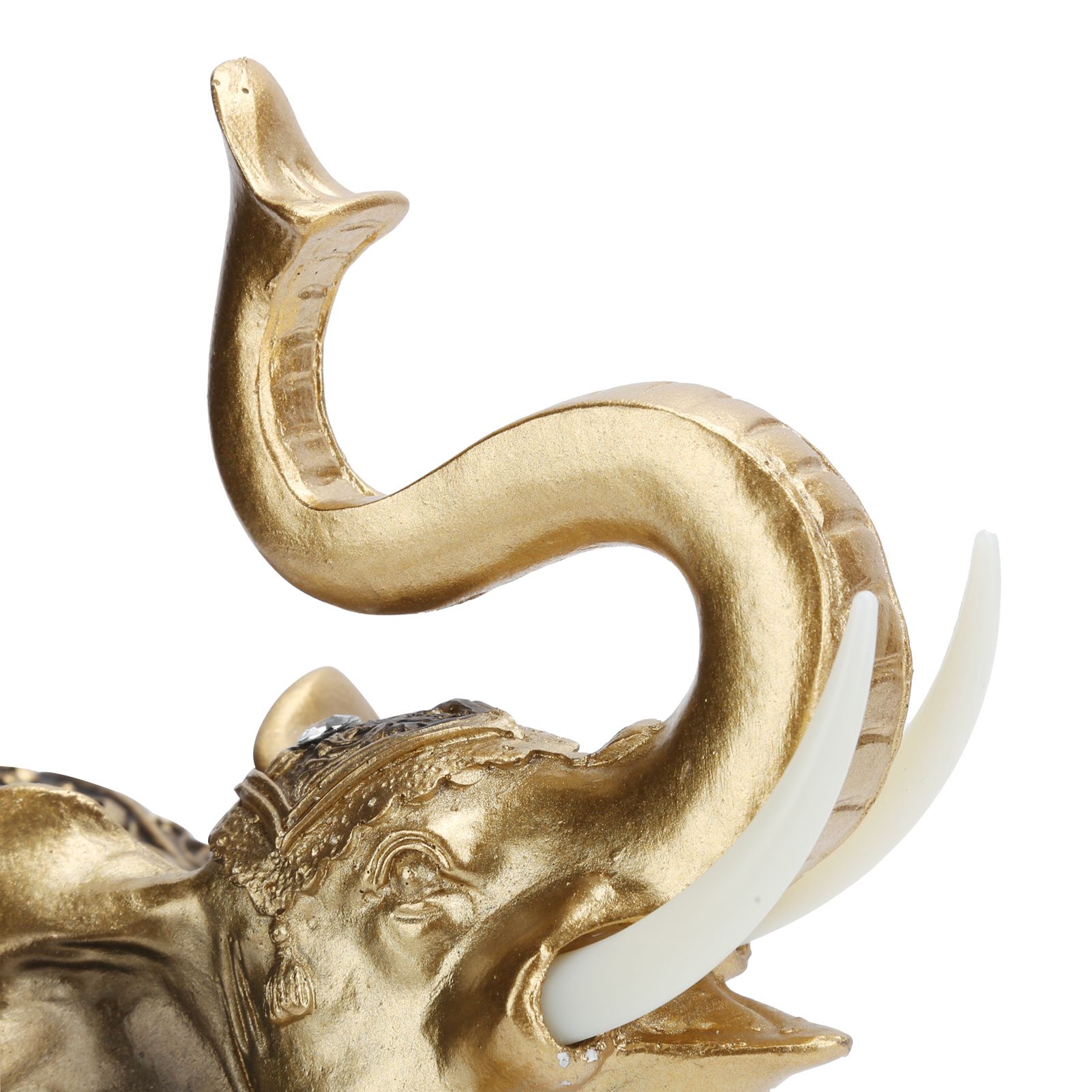 Golden Elephant Statue Figurine Sculpture Decoration Home Bar Office Craft view 11