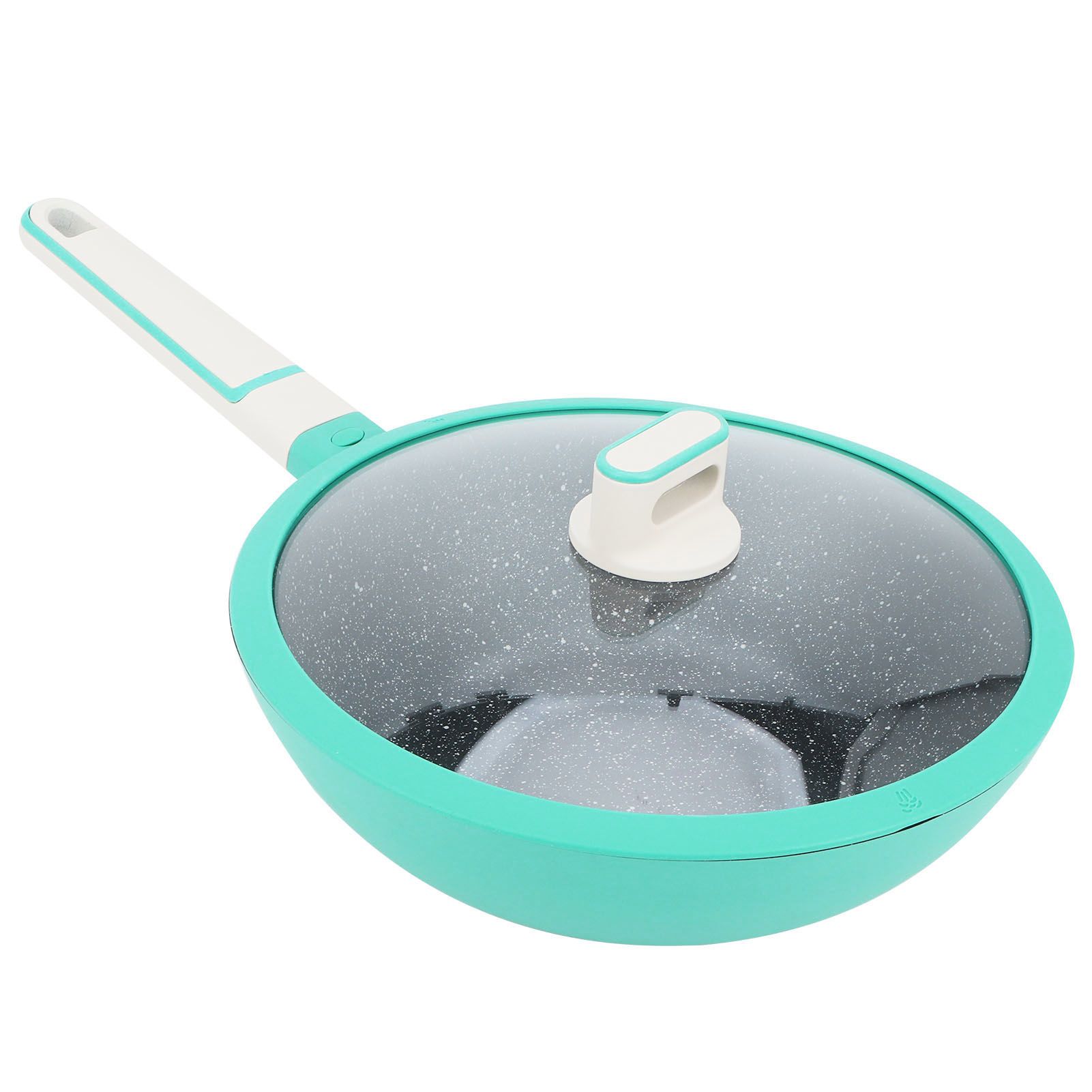 Frying Pan Aluminum Alloy Non Stick Steak Cooking Pan Kitchen Accessory 28cm Green view 2