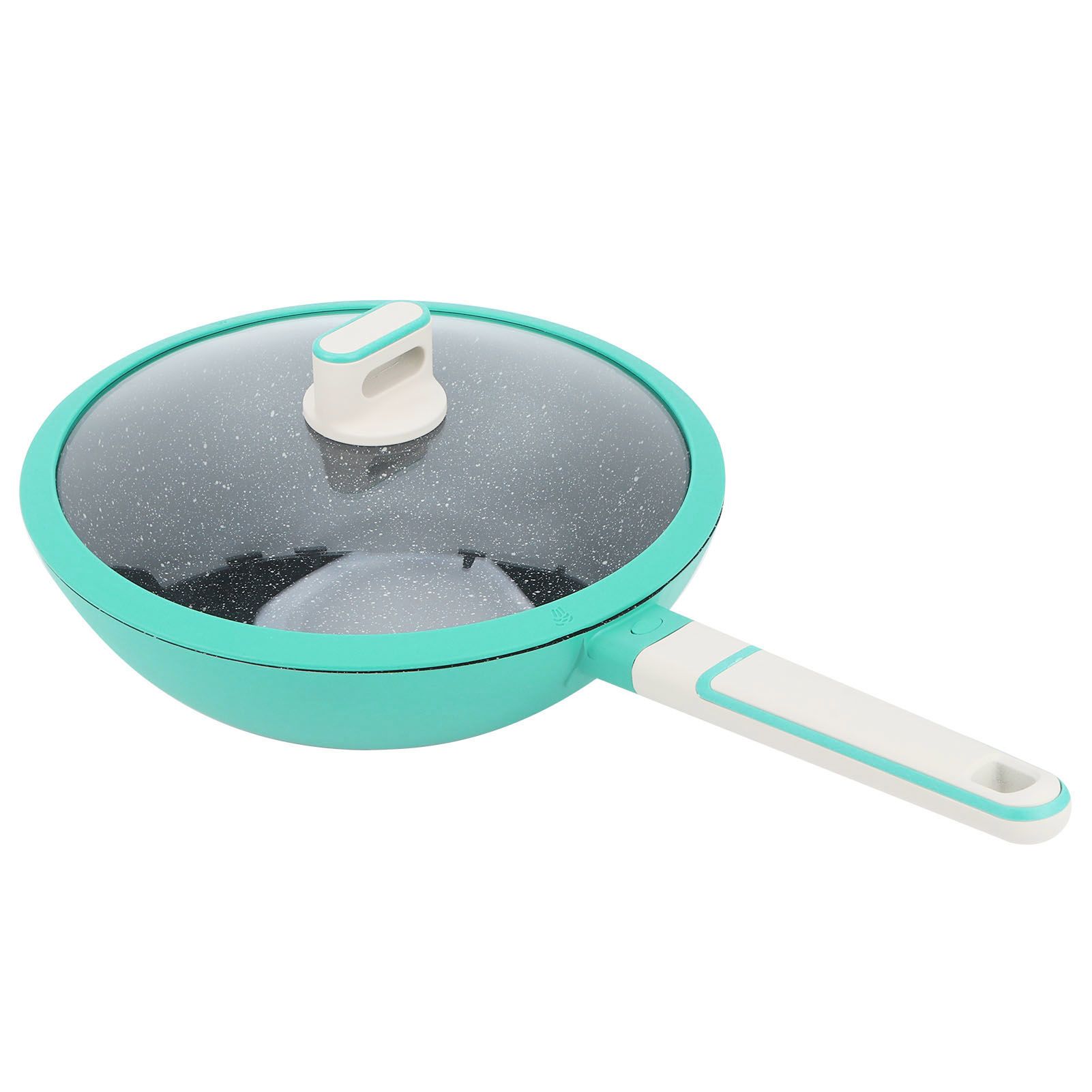 Frying Pan Aluminum Alloy Non Stick Steak Cooking Pan Kitchen Accessory 28cm Green view 3