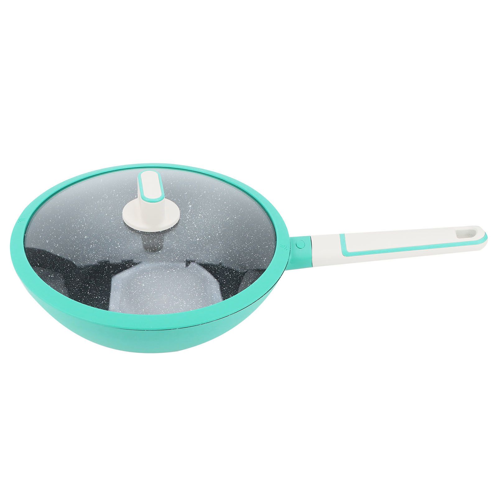 Frying Pan Aluminum Alloy Non Stick Steak Cooking Pan Kitchen Accessory 28cm Green view 4