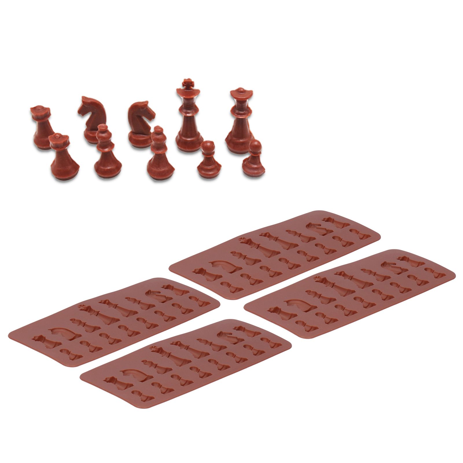 4PCS Chess Shape Silicone Mold Chocolate Cake Mold for DIY Making Baking Supplies view 9