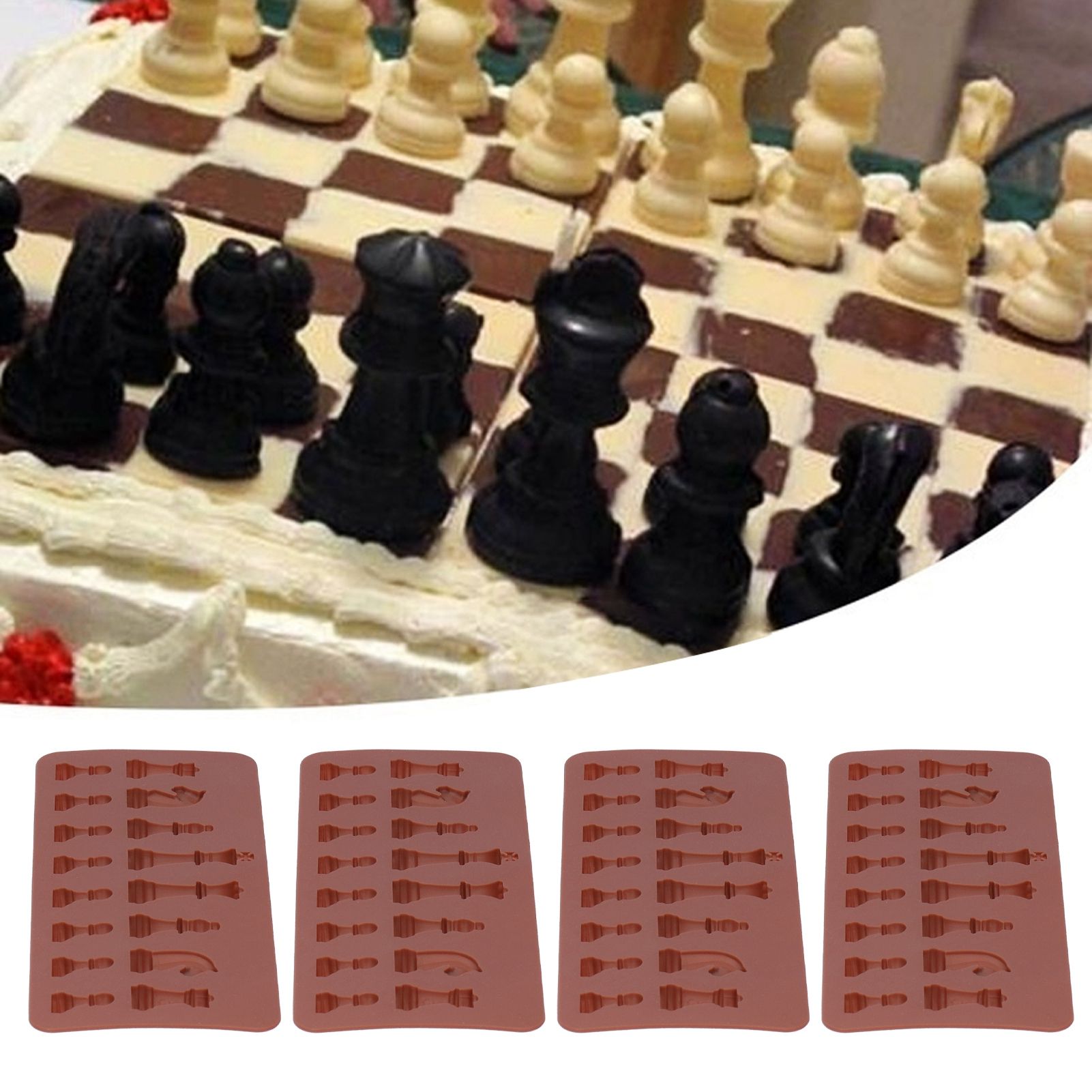 4PCS Chess Shape Silicone Mold Chocolate Cake Mold for DIY Making Baking Supplies view 10