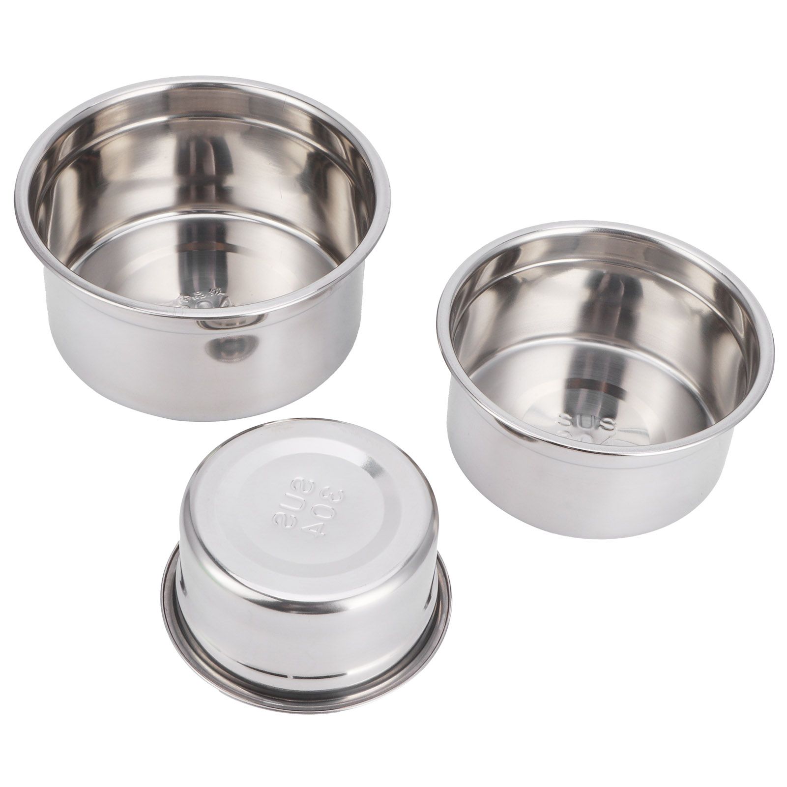 3Pcs/Set Fridge Storage Box 304 Stainless Steel Sealed Preservation Bowl Food view 5
