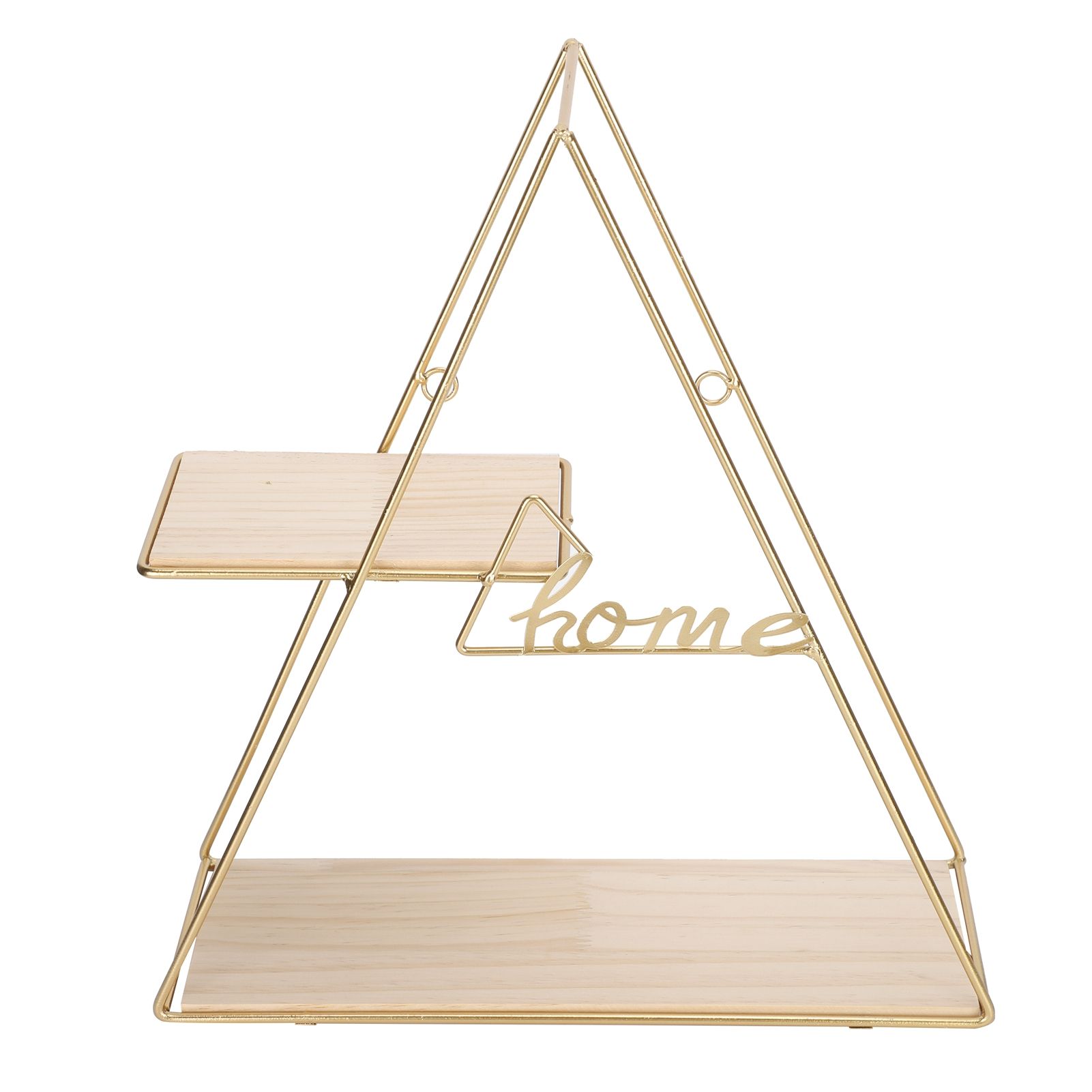 Wall Shelf Triangular Wrought Iron Storage Rack Decoration for Living Room Bedroom view 2