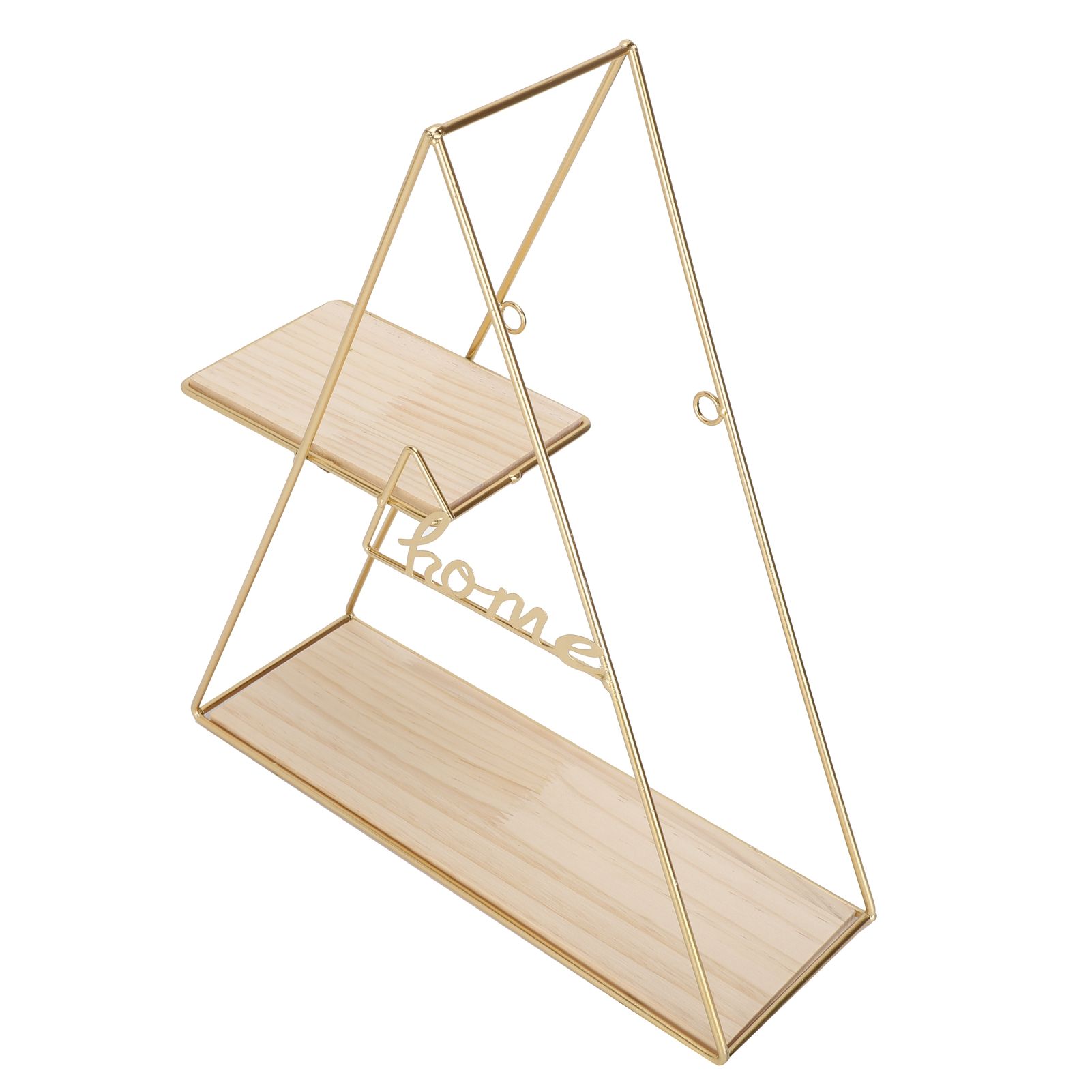 Wall Shelf Triangular Wrought Iron Storage Rack Decoration for Living Room Bedroom view 3