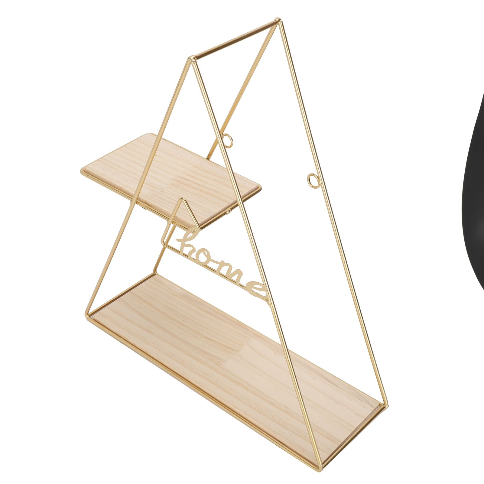 Wall Shelf Triangular Wrought Iron Storage Rack Decoration for Living Room Bedroom view 4
