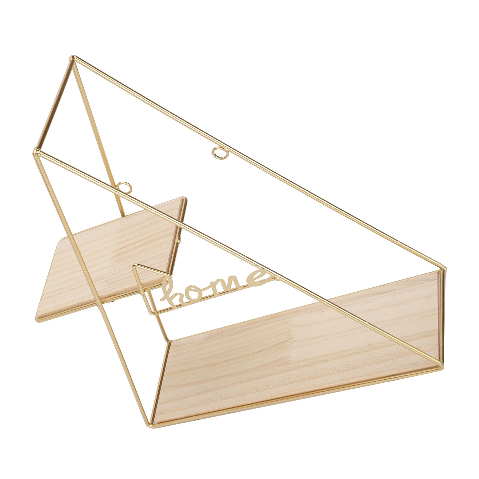 Wall Shelf Triangular Wrought Iron Storage Rack Decoration for Living Room Bedroom view 6