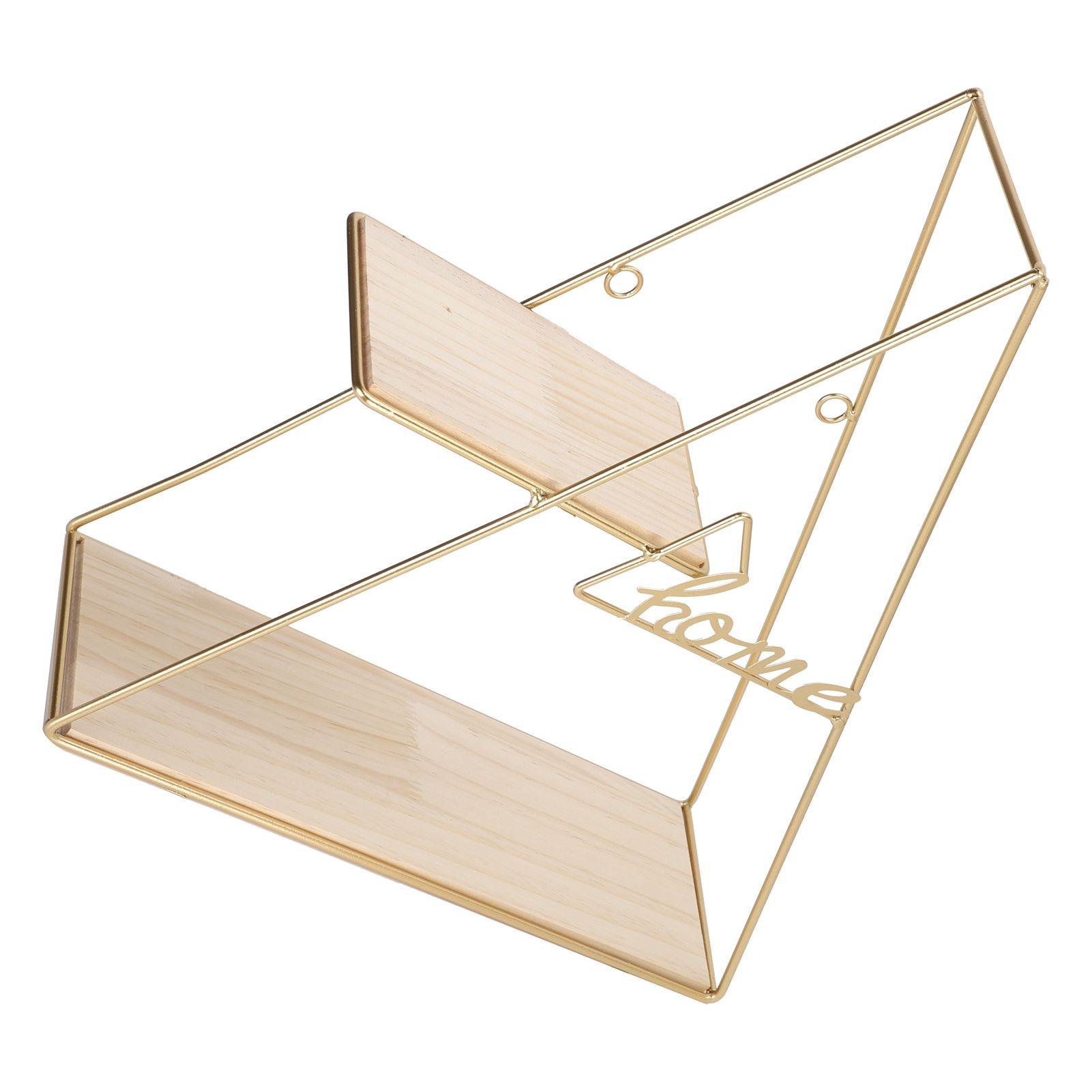 Wall Shelf Triangular Wrought Iron Storage Rack Decoration for Living Room Bedroom view 7