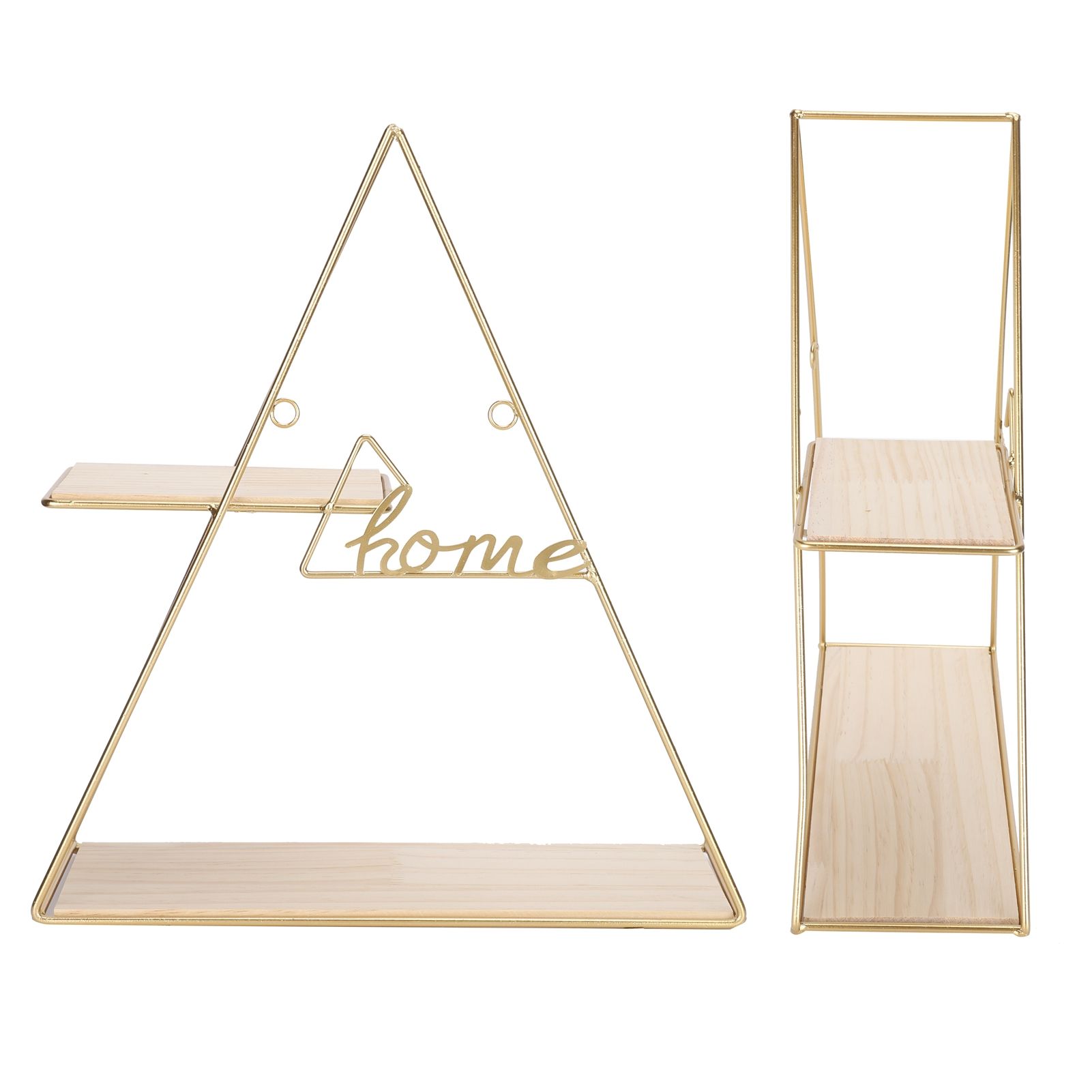Wall Shelf Triangular Wrought Iron Storage Rack Decoration for Living Room Bedroom view 8