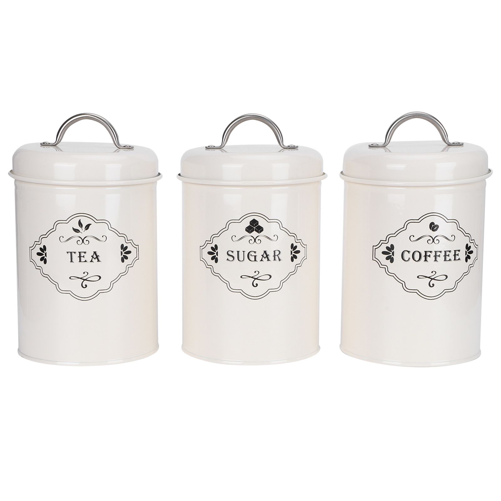3Pcs/Set Kitchen Storage Jars Sugar Coffee Tea Canisters Food Sealed Storage view 2