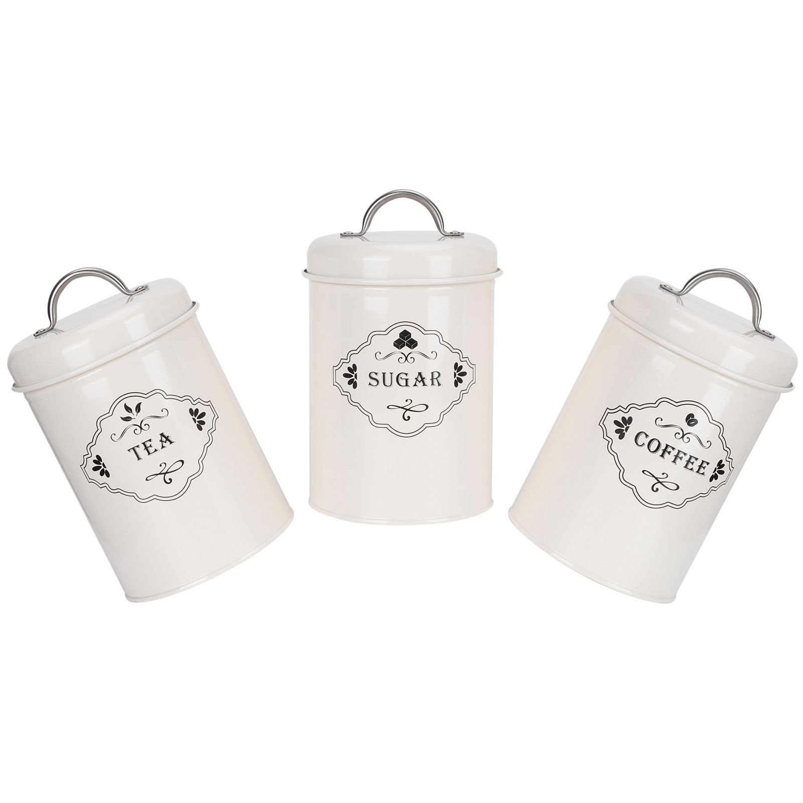 3Pcs/Set Kitchen Storage Jars Sugar Coffee Tea Canisters Food Sealed Storage view 7