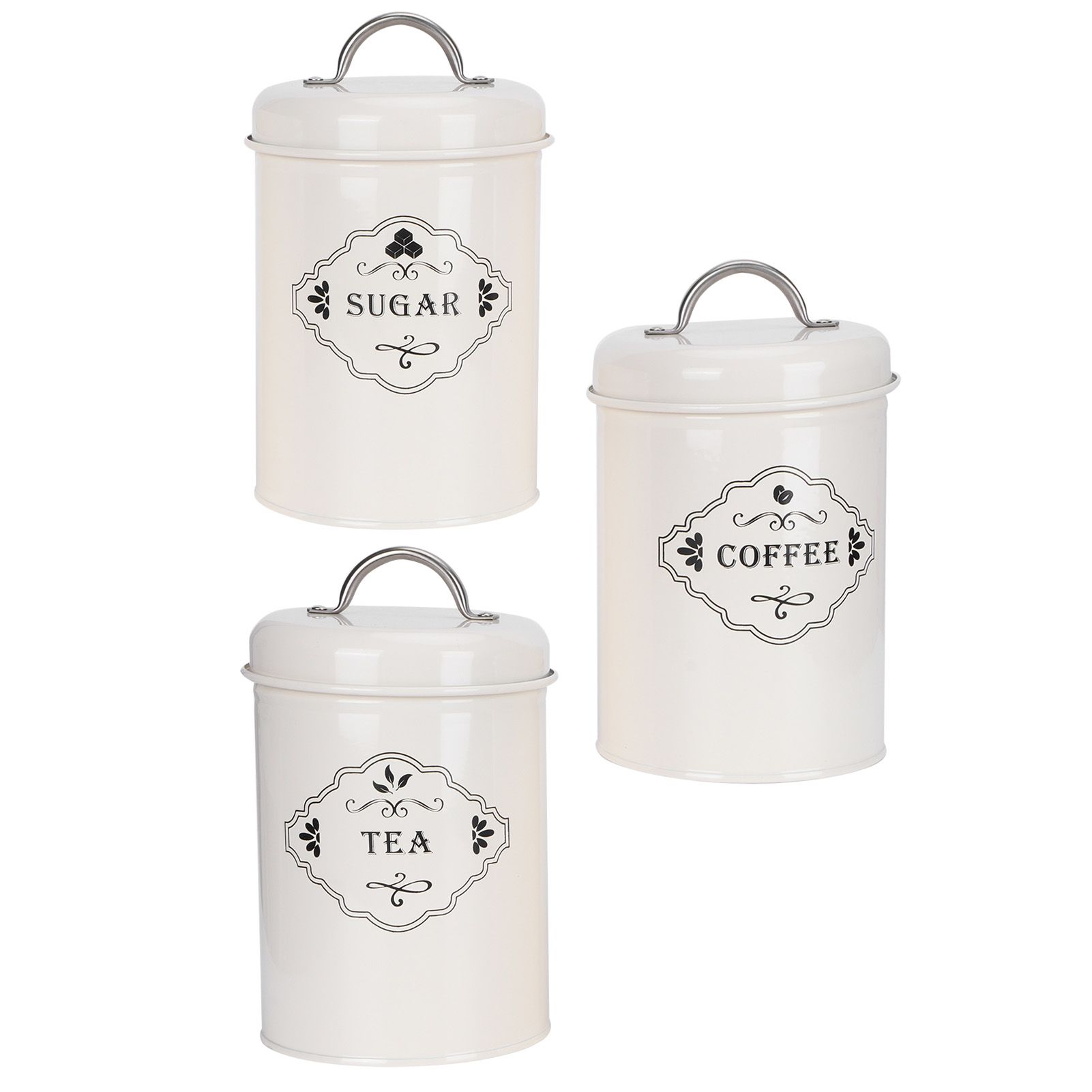 3Pcs/Set Kitchen Storage Jars Sugar Coffee Tea Canisters Food Sealed Storage view 8