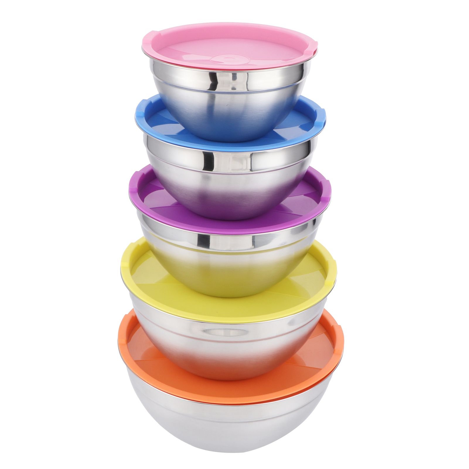 5pcs/set Stainless Steel Mixing Bowl Food Storage Preservation Box with Lids view 2