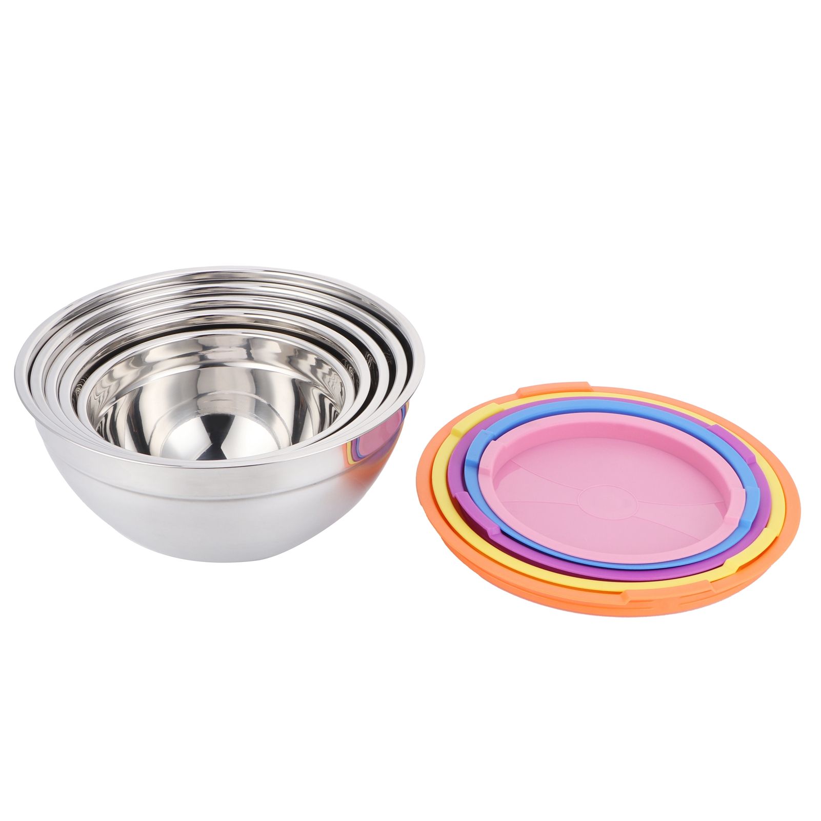 5pcs/set Stainless Steel Mixing Bowl Food Storage Preservation Box with Lids view 4