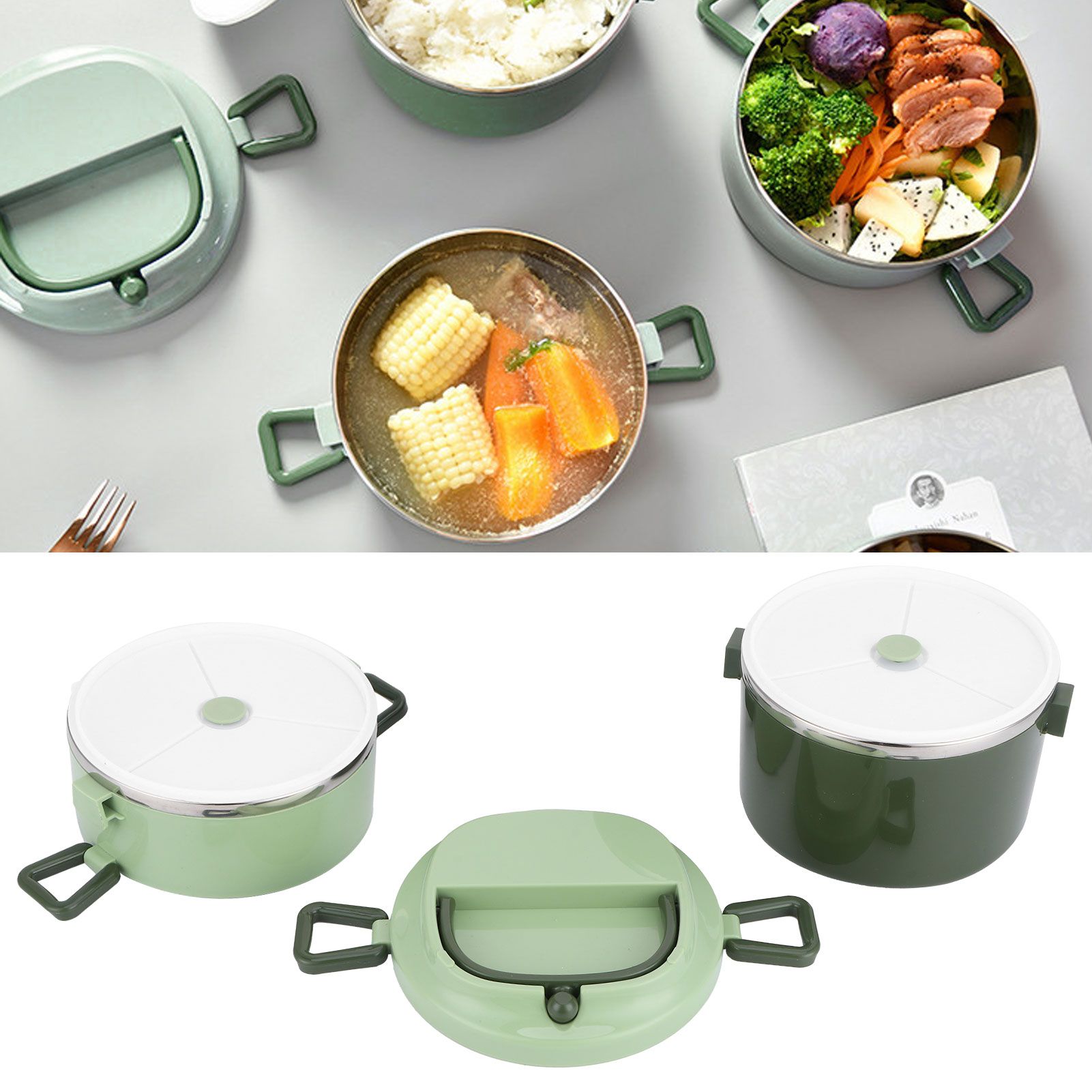 Insulated Lunch Box Stainless Steel Bento Box Portable Food Container Kitchen view 9