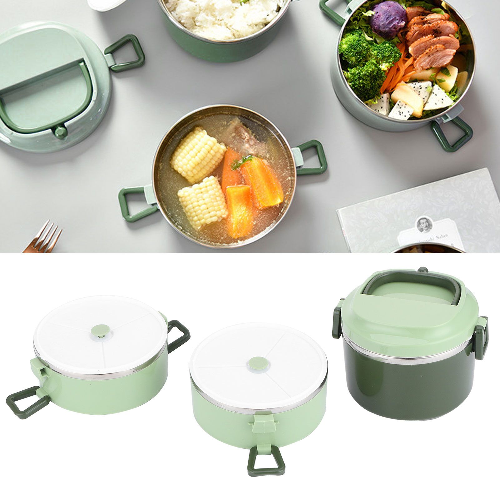 Insulated Lunch Box Stainless Steel Bento Box Portable Food Container Kitchen view 9