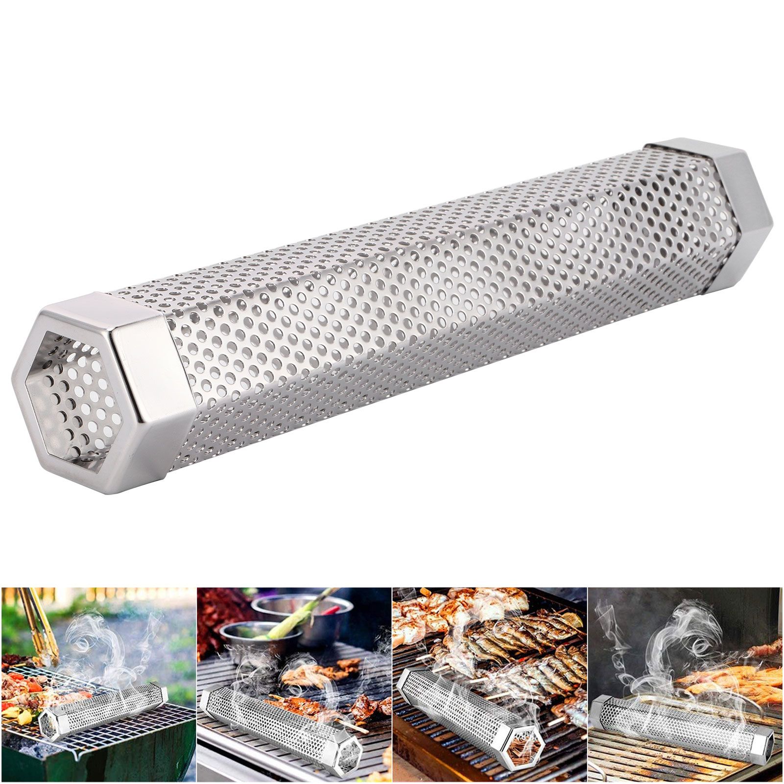 304 Stainless Steel Smoker Tube Portable Barbecue Grill Tools for Outdoor view 9