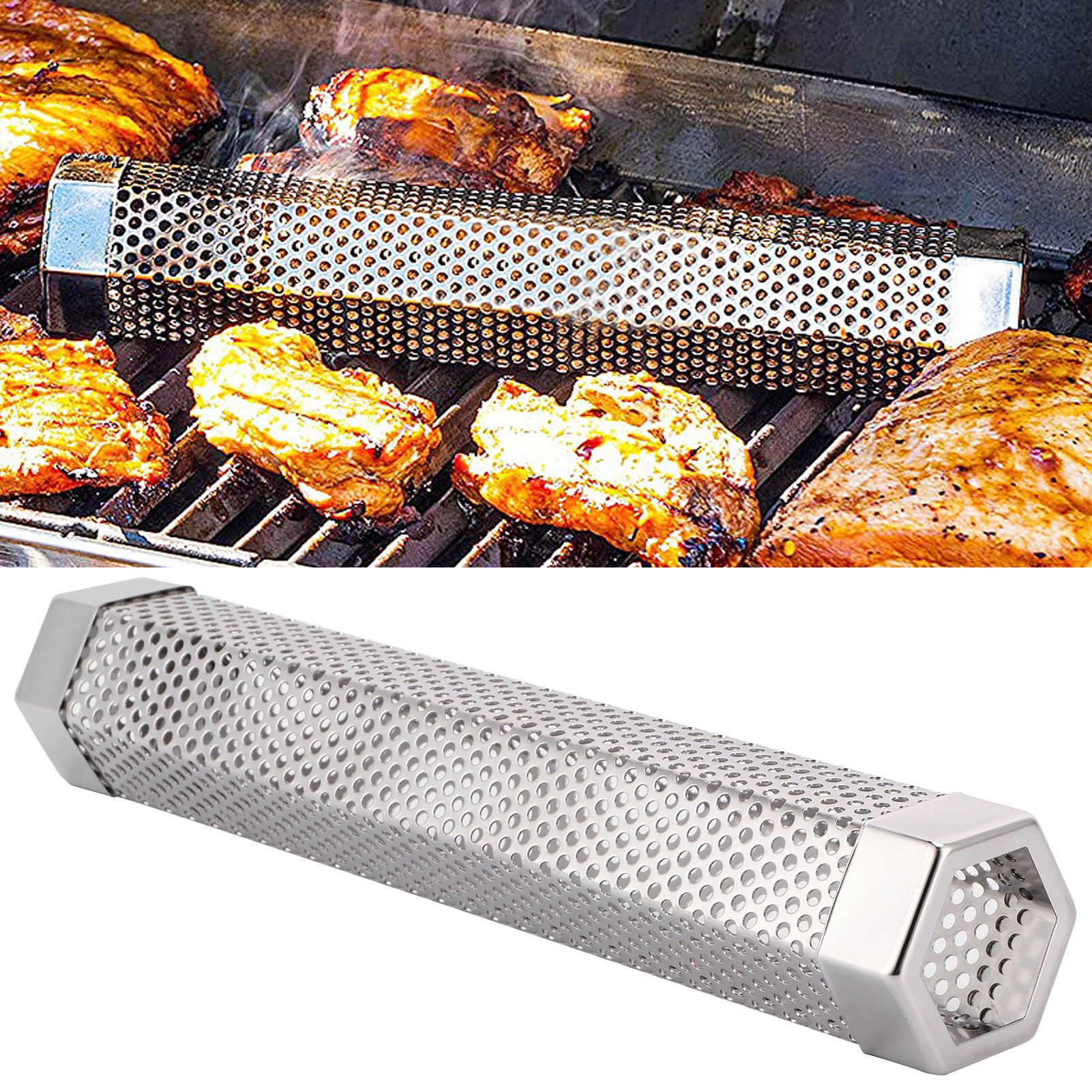 304 Stainless Steel Smoker Tube Portable Barbecue Grill Tools for Outdoor view 10