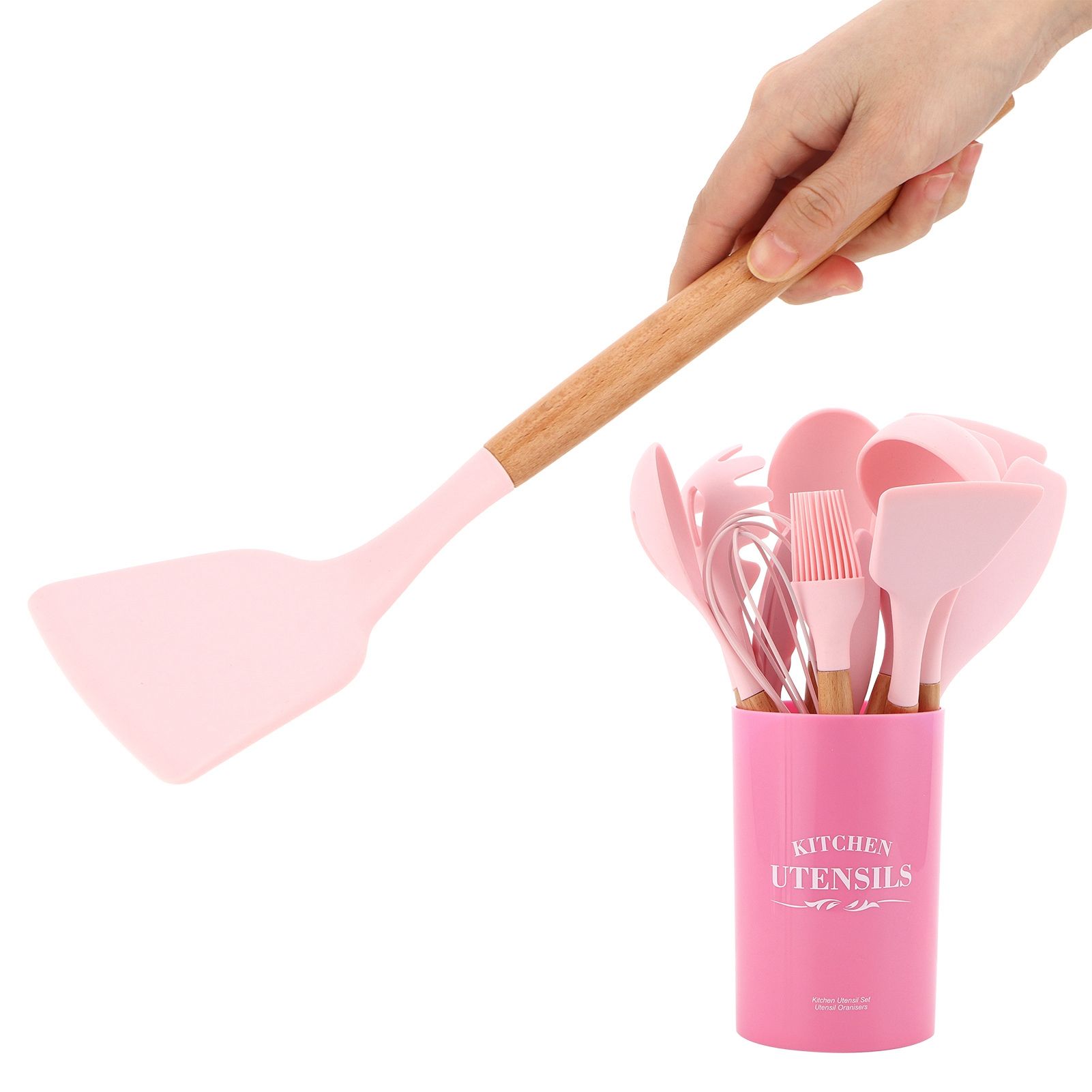 12PCS/Set Silicone Kitchen Cooking Utensils Baking Tool Heat Resistant Non view 8
