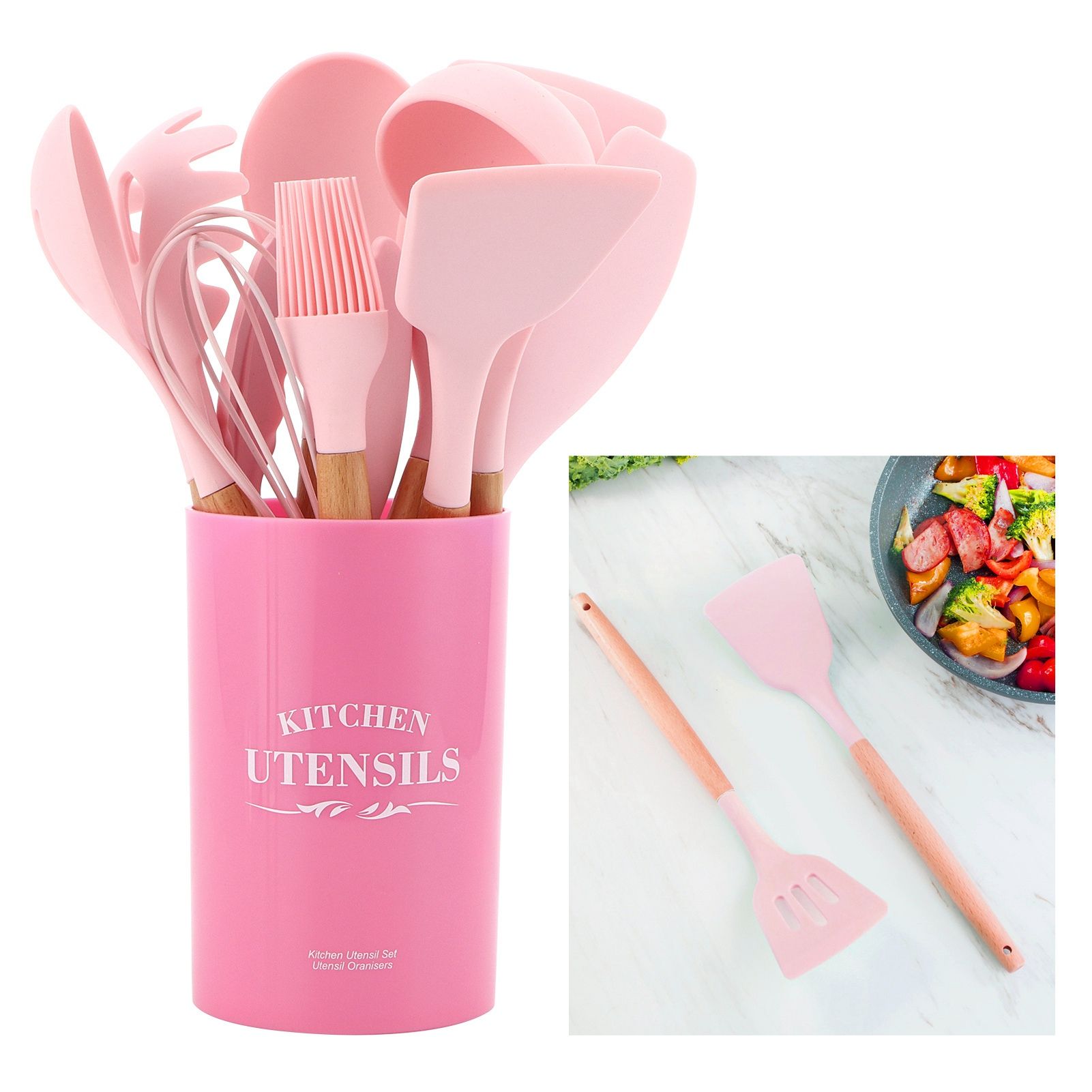 12PCS/Set Silicone Kitchen Cooking Utensils Baking Tool Heat Resistant Non view 10