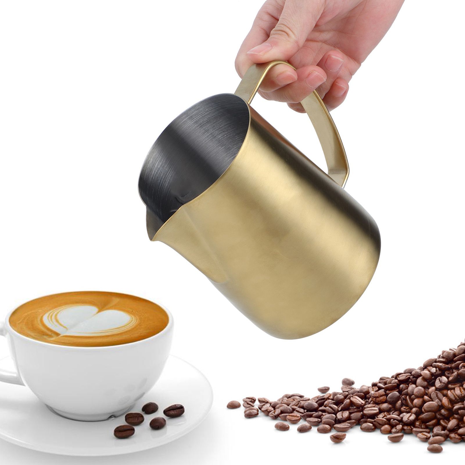 600ml Multipurpose Coffee Cup Mug 304 Stainless Steel Milk Frothing Pitcher view 9