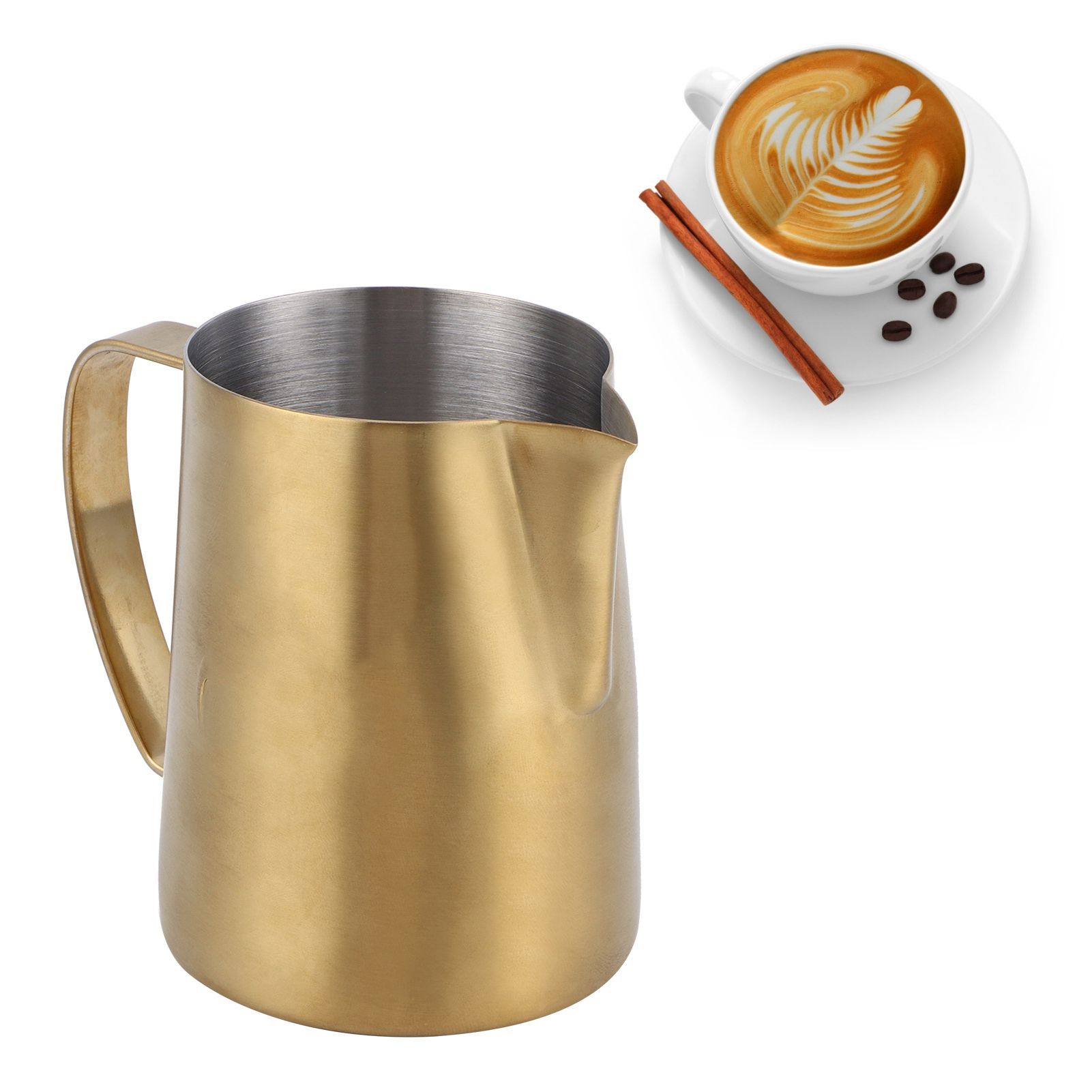 600ml Multipurpose Coffee Cup Mug 304 Stainless Steel Milk Frothing Pitcher view 10