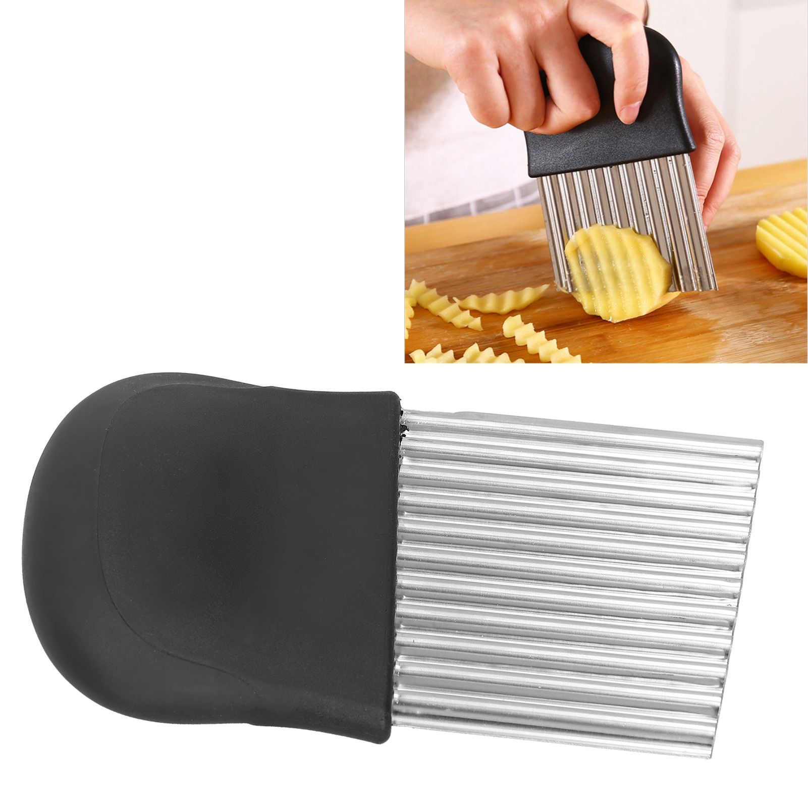 Wavy Potato Knife Cutter with Handle French Fries Chip Cutting Tool Kitchen view 11