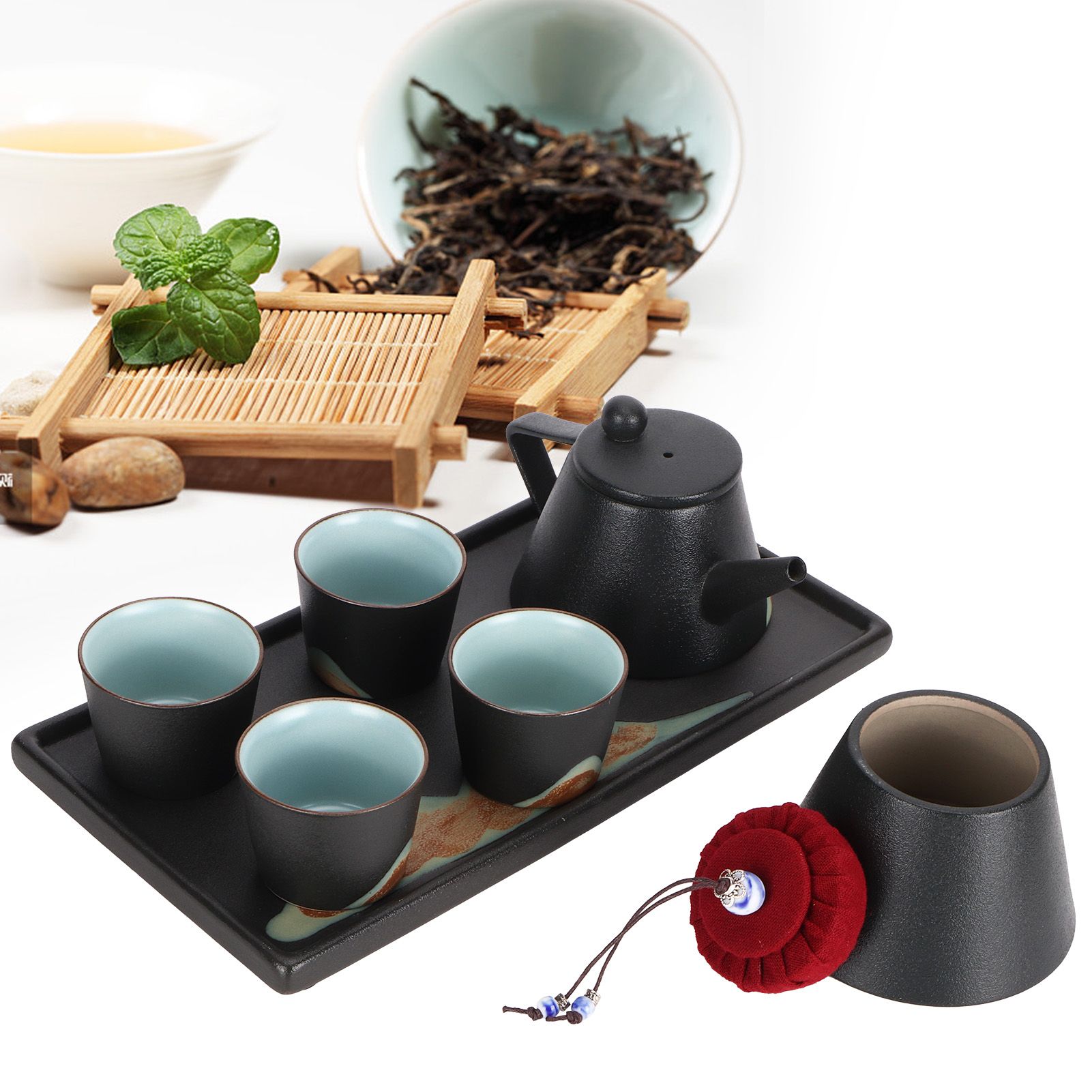 Kung Fu Tea Set Hand Made Ceramic Teapot Tea Cup Tray Kit Gift Teaware Home view 10
