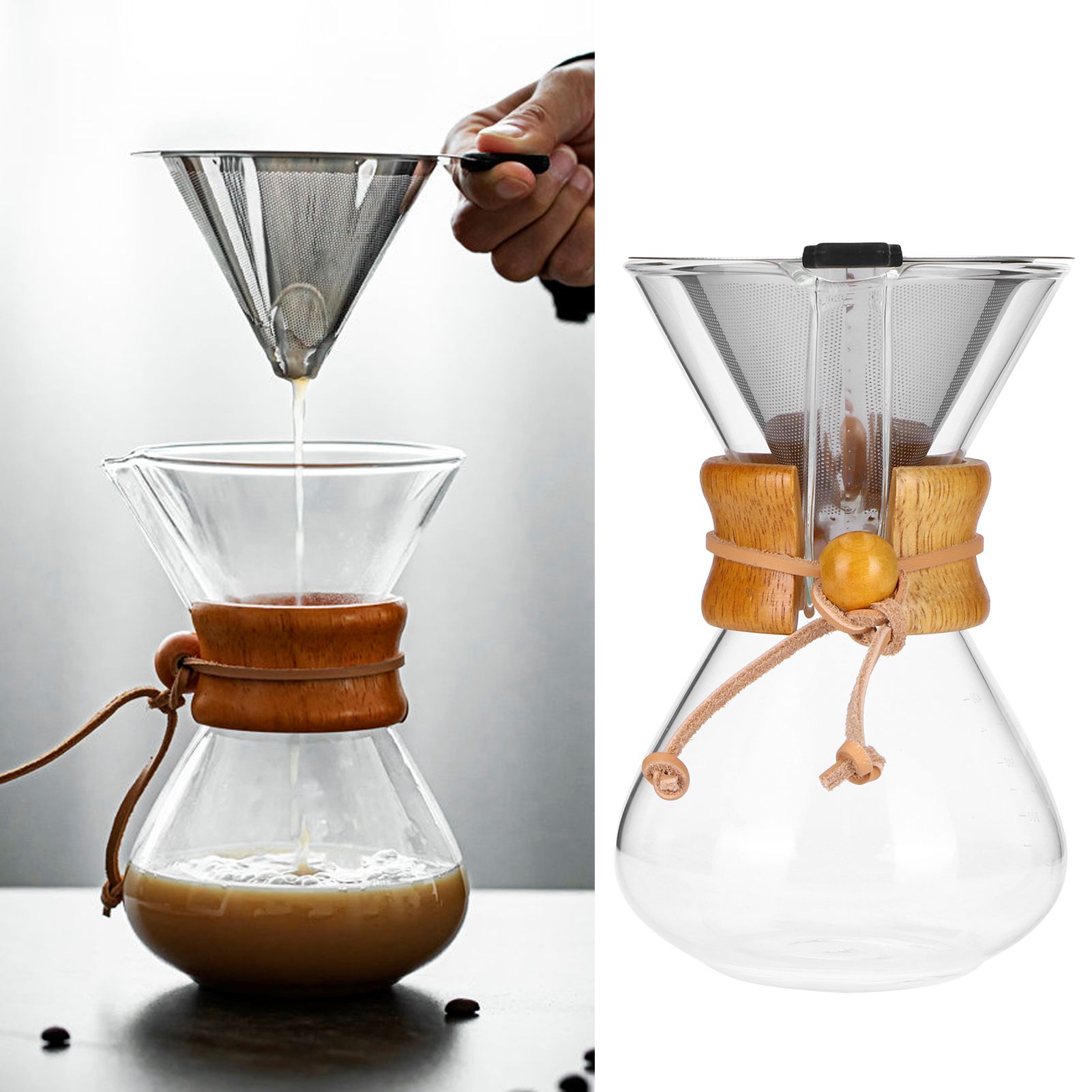 Coffee Maker High Temperature Resistant Glass Coffee Drip Brewing Pot with view 9