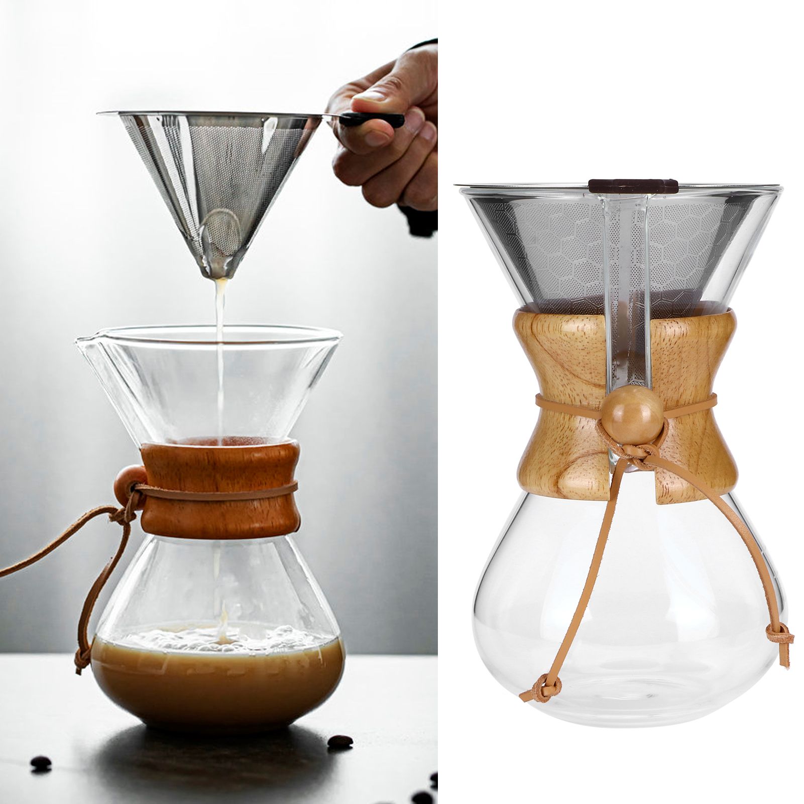 Coffee Maker High Temperature Resistant Glass Coffee Drip Brewing Pot with view 10