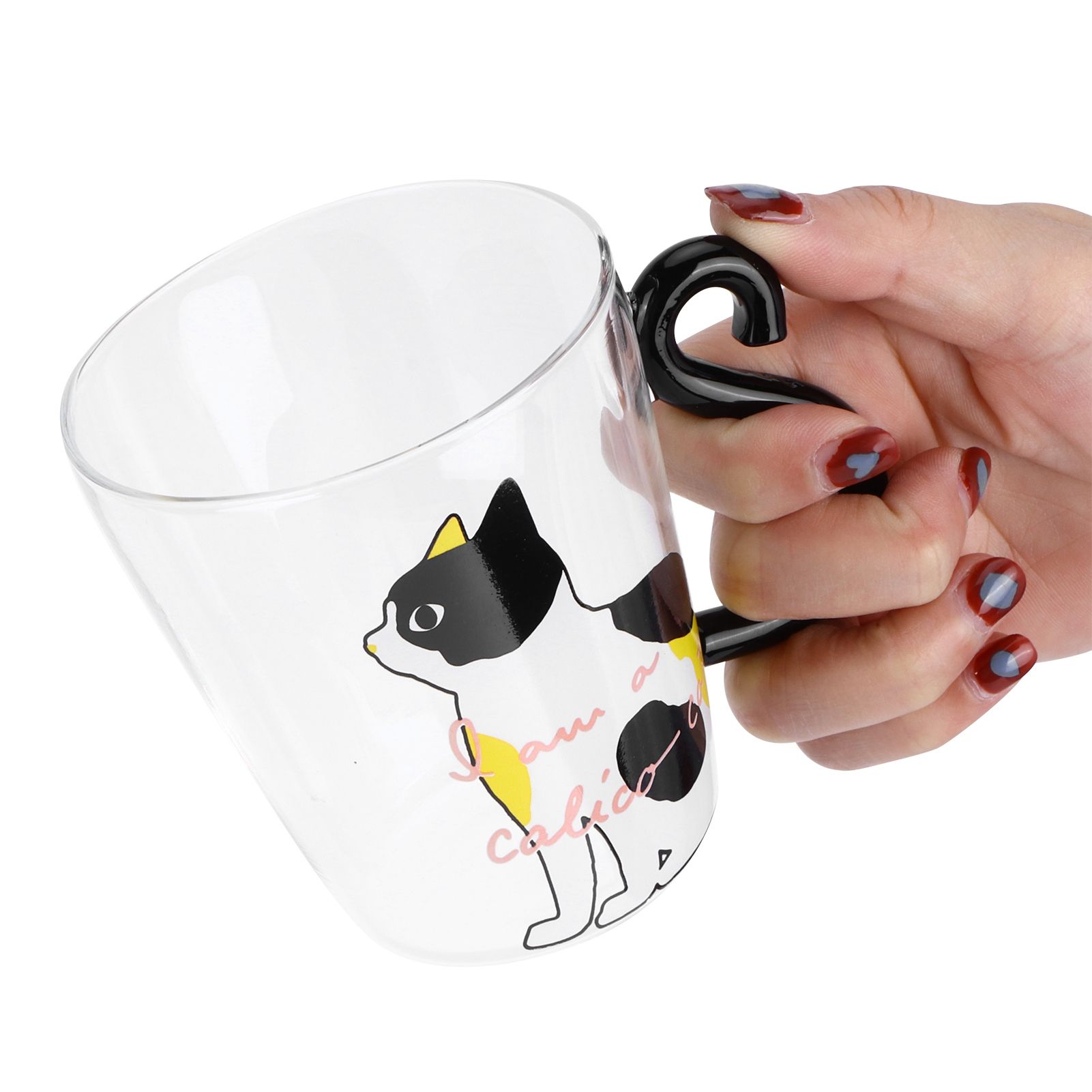 Cat Cup Coffee Milk Tea Water Glass Kids Bottle Transparent HeatResistant view 8
