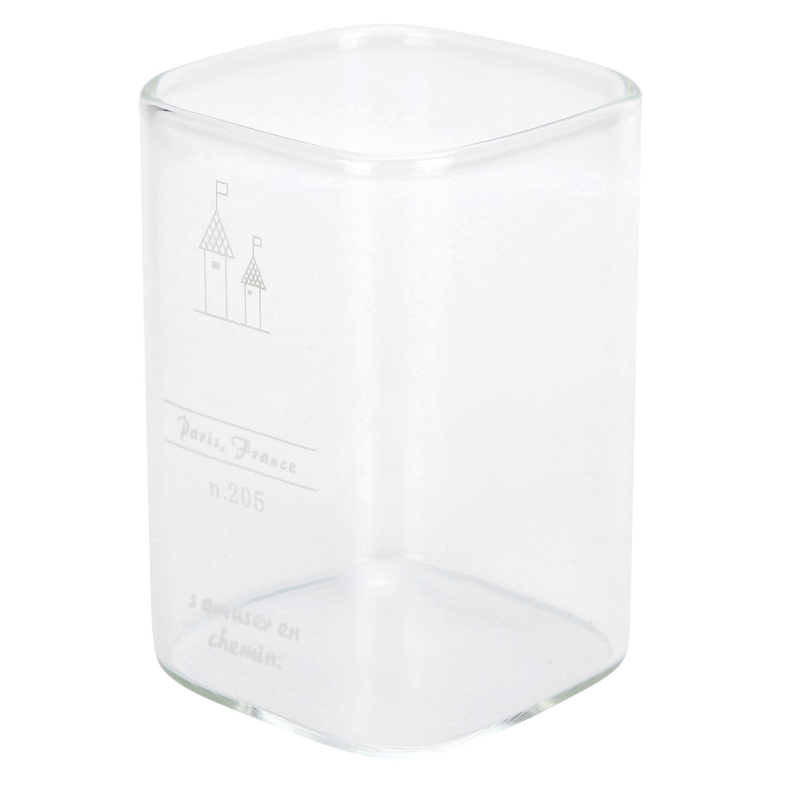 Square Glass Water Cup 240ml HeatResistant Beverage Drinking Mug Kitchen