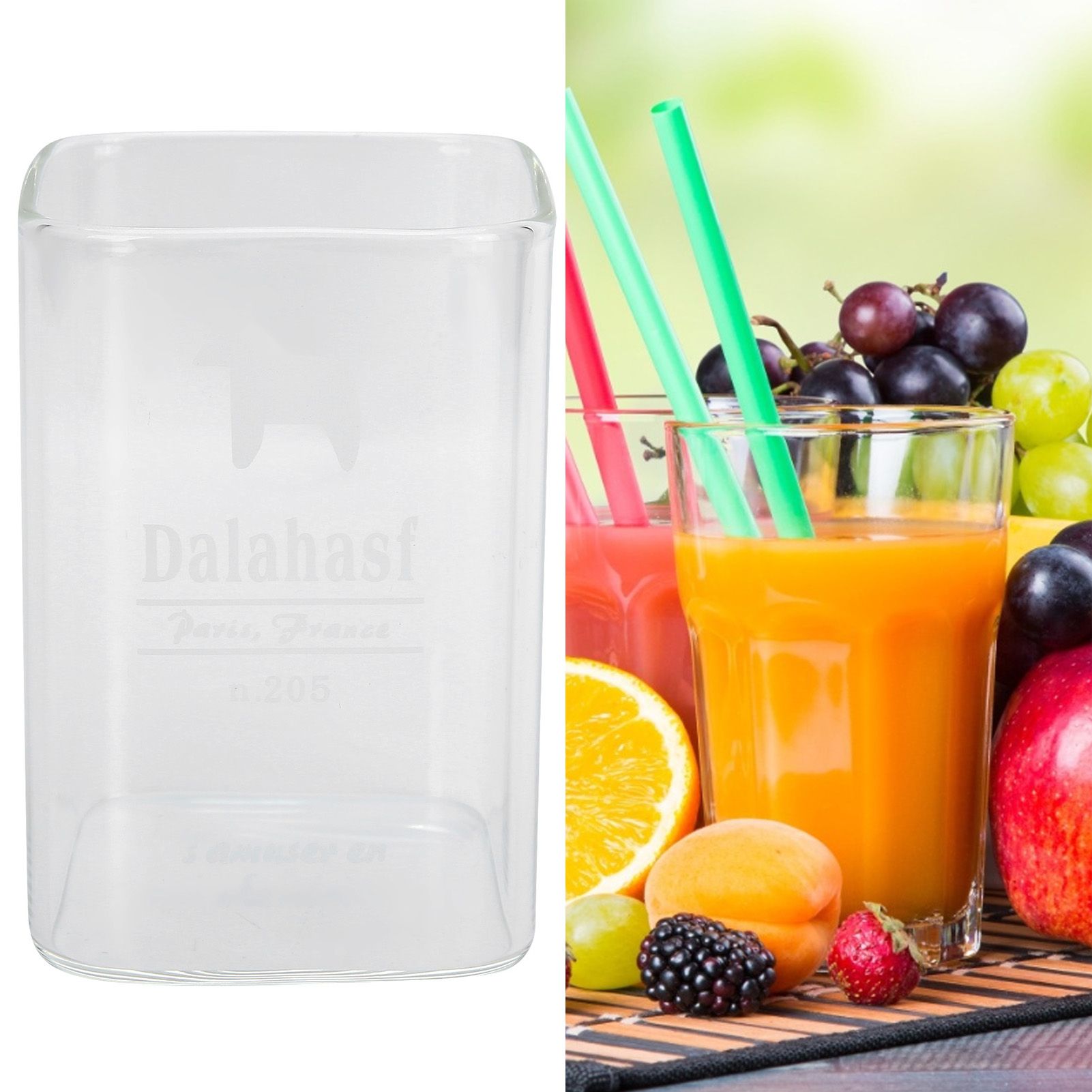 Square Glass Water Cup 240ml HeatResistant Beverage Drinking Mug Kitchen view 10