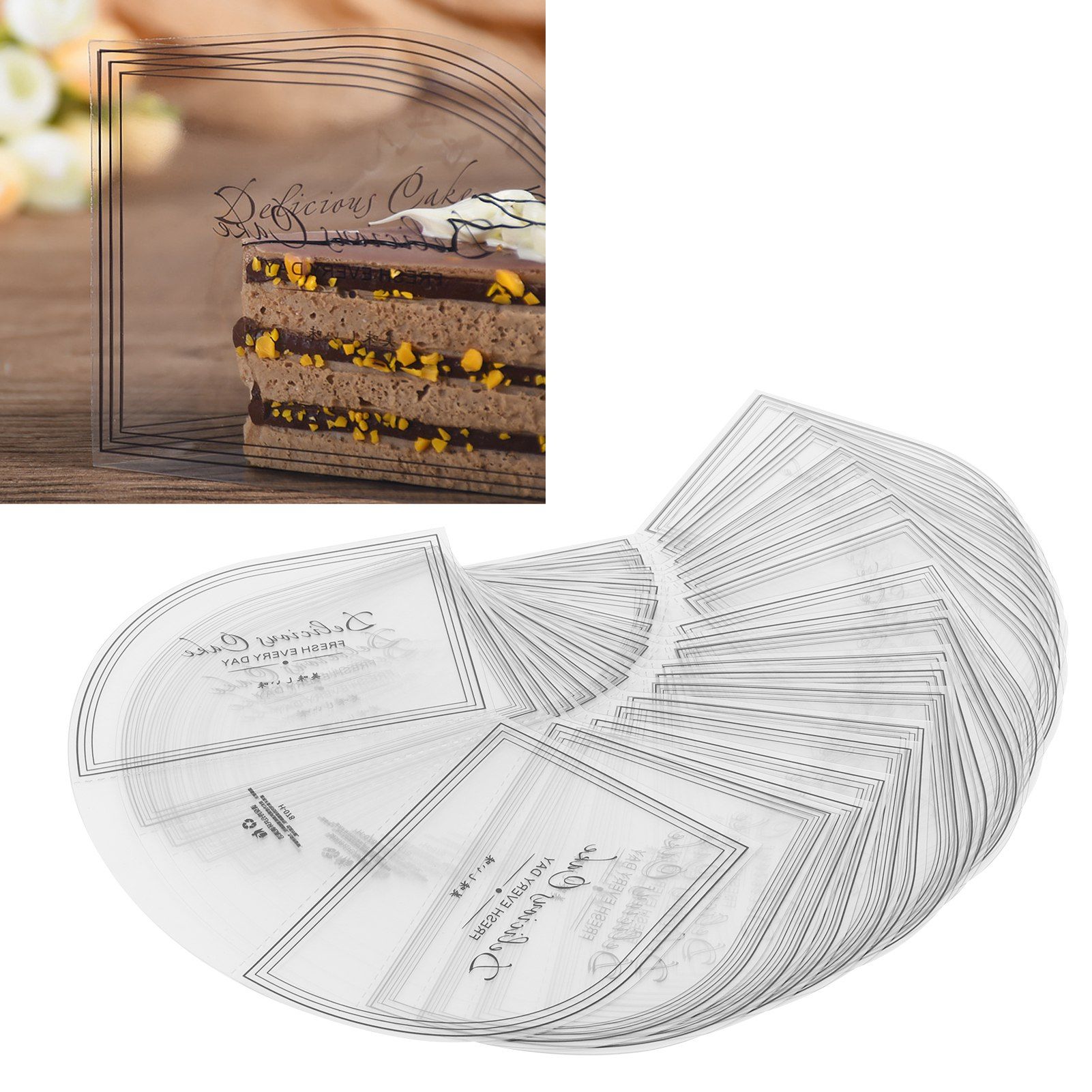 100PCS Triangular Cake Collar Transparent Mousse Surrounding Edge Wrapping view 9