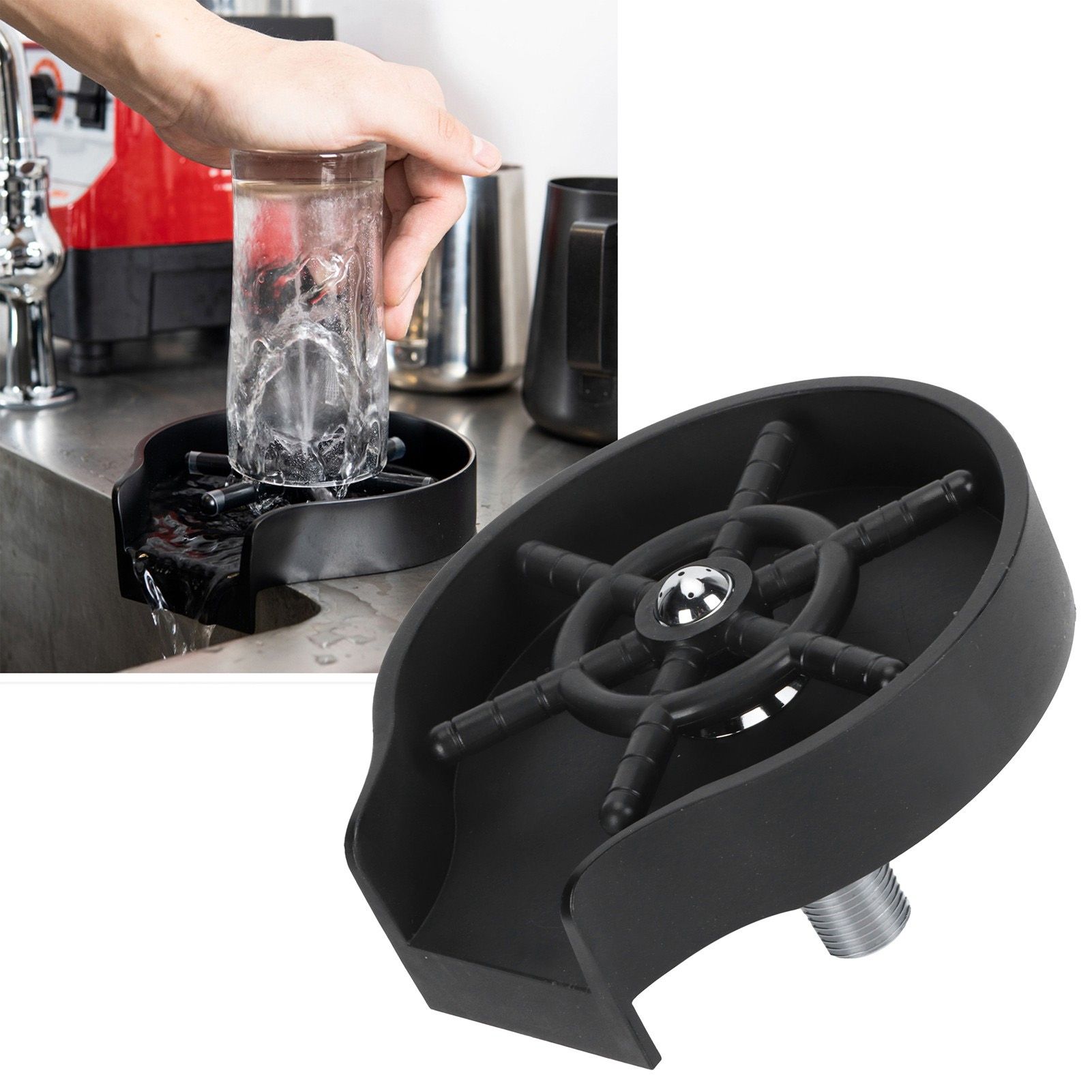 G1/2 Automatic Cup Washer Cleaner Home Commercial Bar Glass Rinser Cleaning view 9