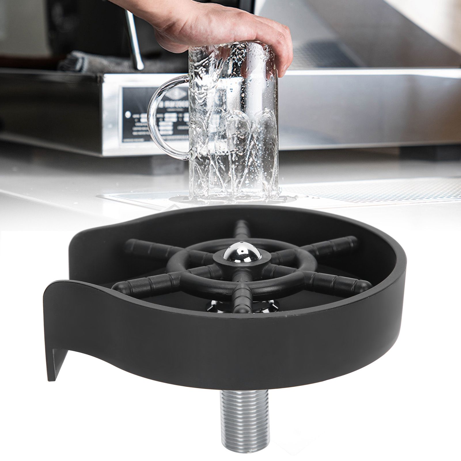 G1/2 Automatic Cup Washer Cleaner Home Commercial Bar Glass Rinser Cleaning view 10