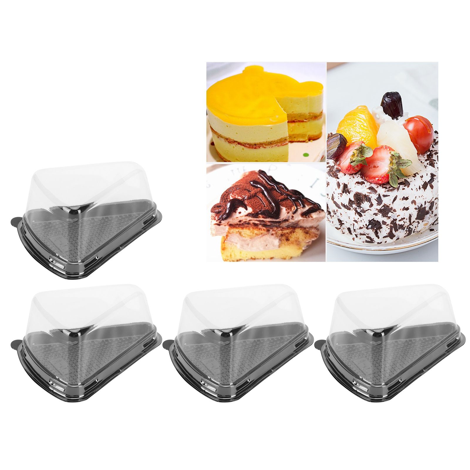 100Pcs Plastic Packing Box Triangular Cake Box Container for Pastry Bakery view 9