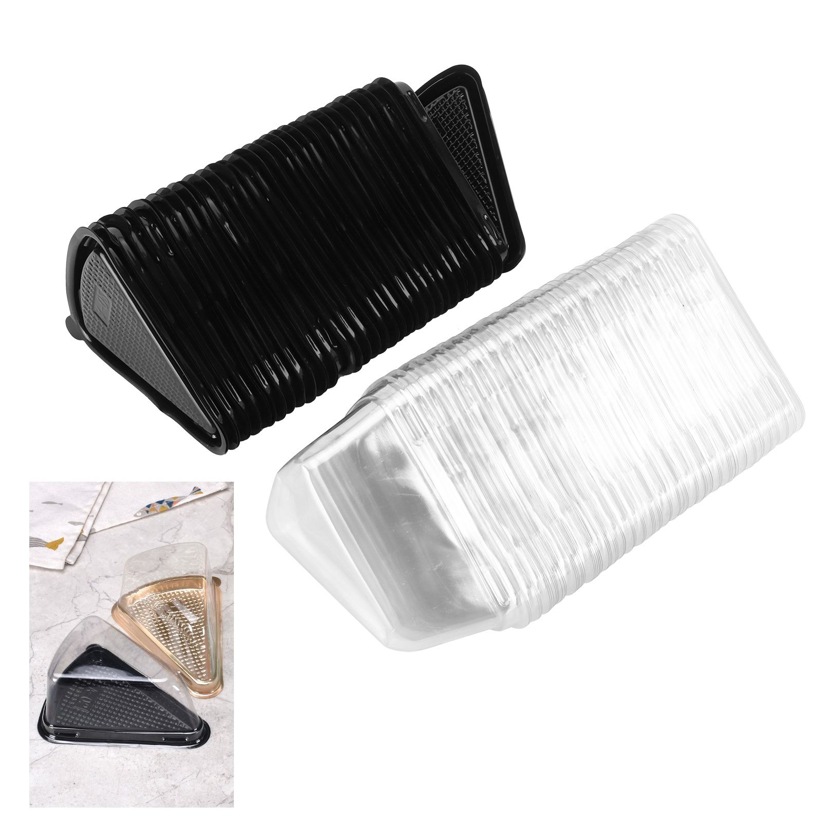 100Pcs Plastic Packing Box Triangular Cake Box Container for Pastry Bakery view 10
