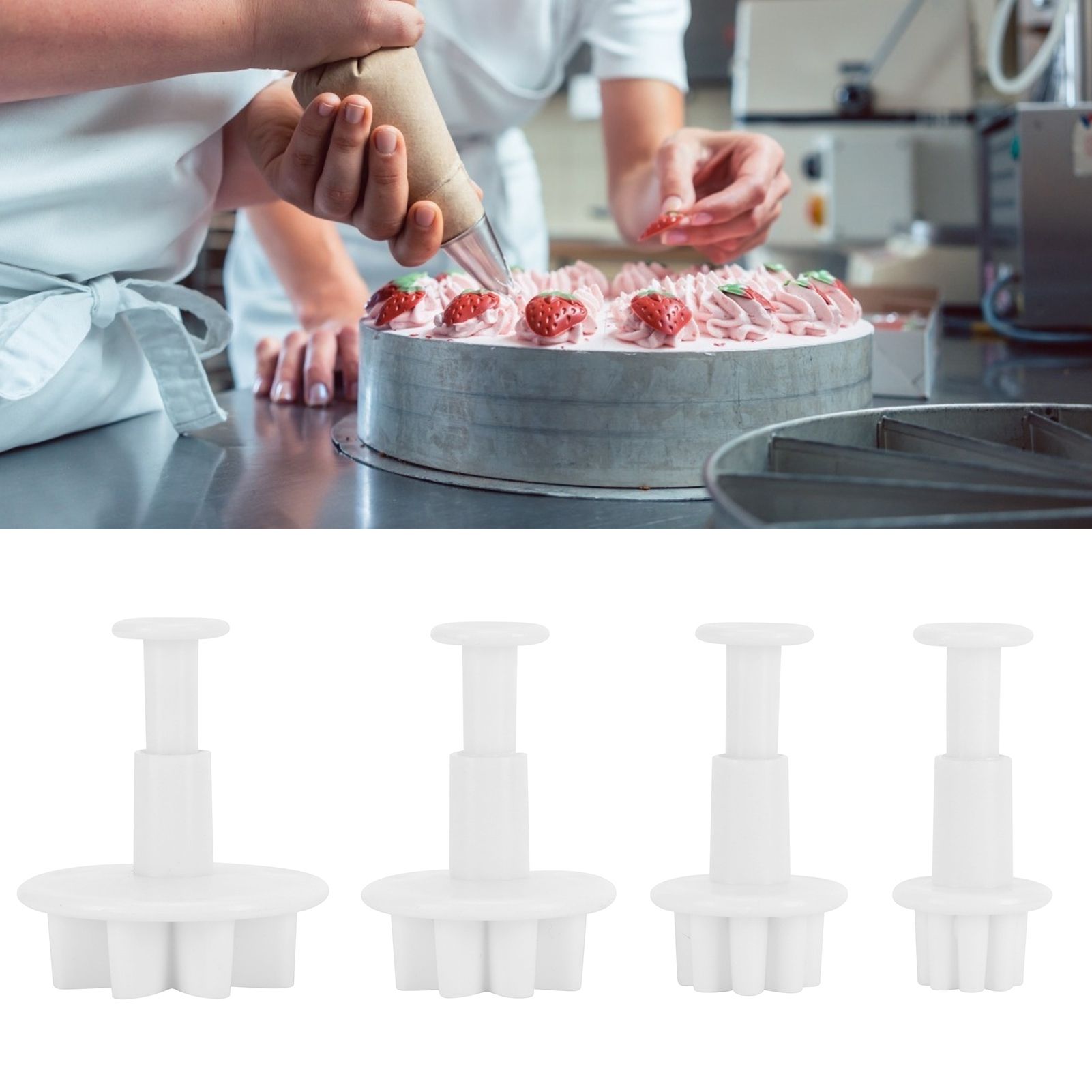 4Pcs Cake Decorating Molds Flower Pattern Fondant Cutter Mold DIY Baking Utensils view 9
