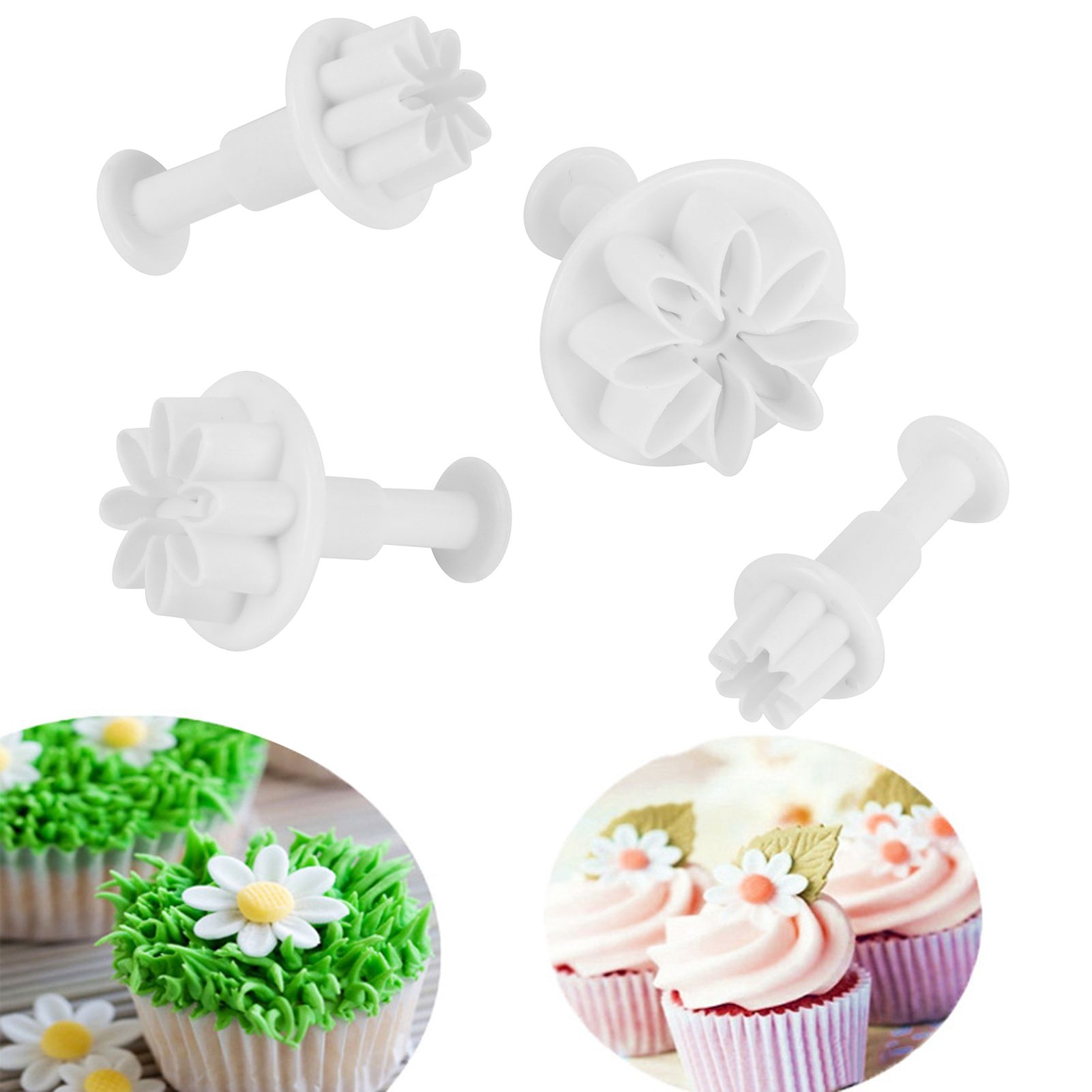 4Pcs Cake Decorating Molds Flower Pattern Fondant Cutter Mold DIY Baking Utensils view 10