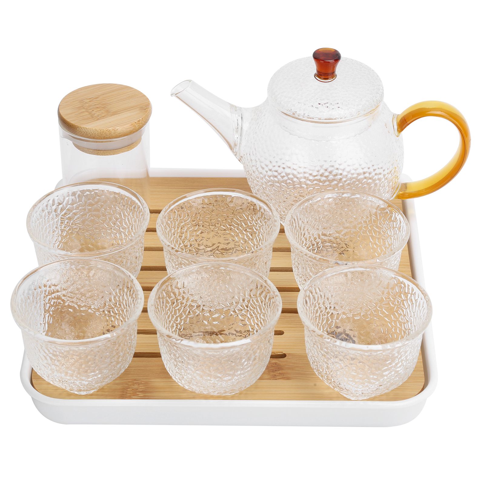 Glass Teapot Set HeatResistant Small Water Cup with Handle for Travel Home view 5