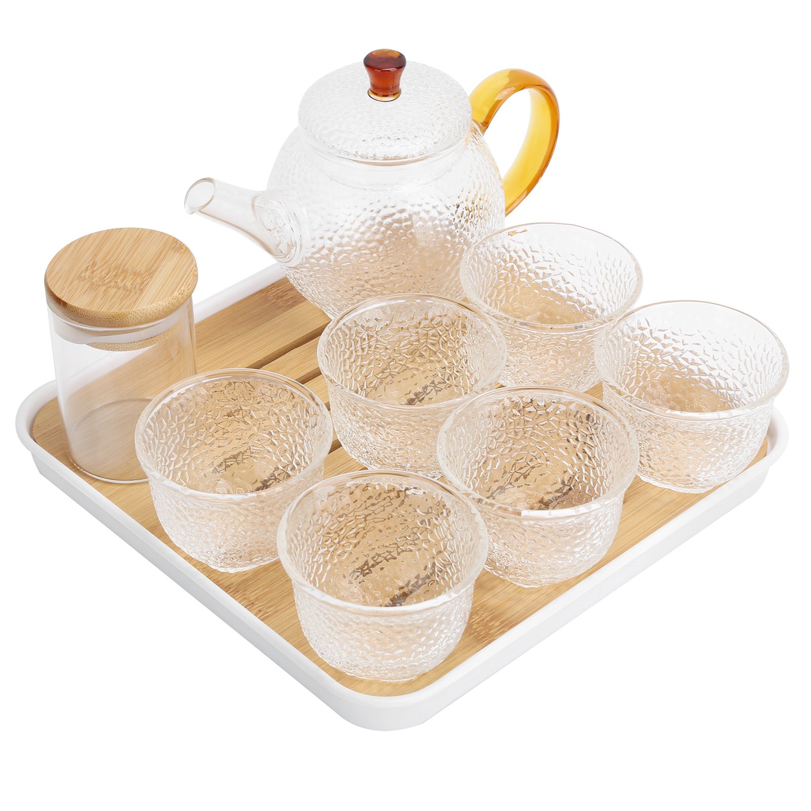 Glass Teapot Set HeatResistant Small Water Cup with Handle for Travel Home view 6